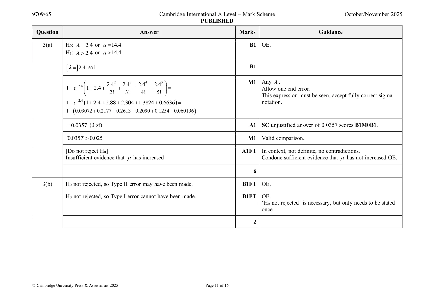 Mark scheme, page 11 of 16