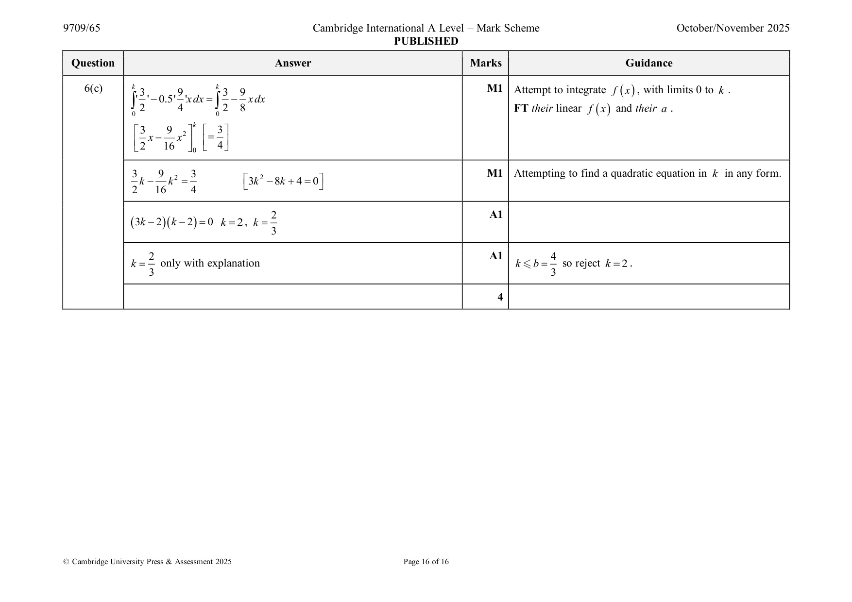 Mark scheme, page 16 of 16