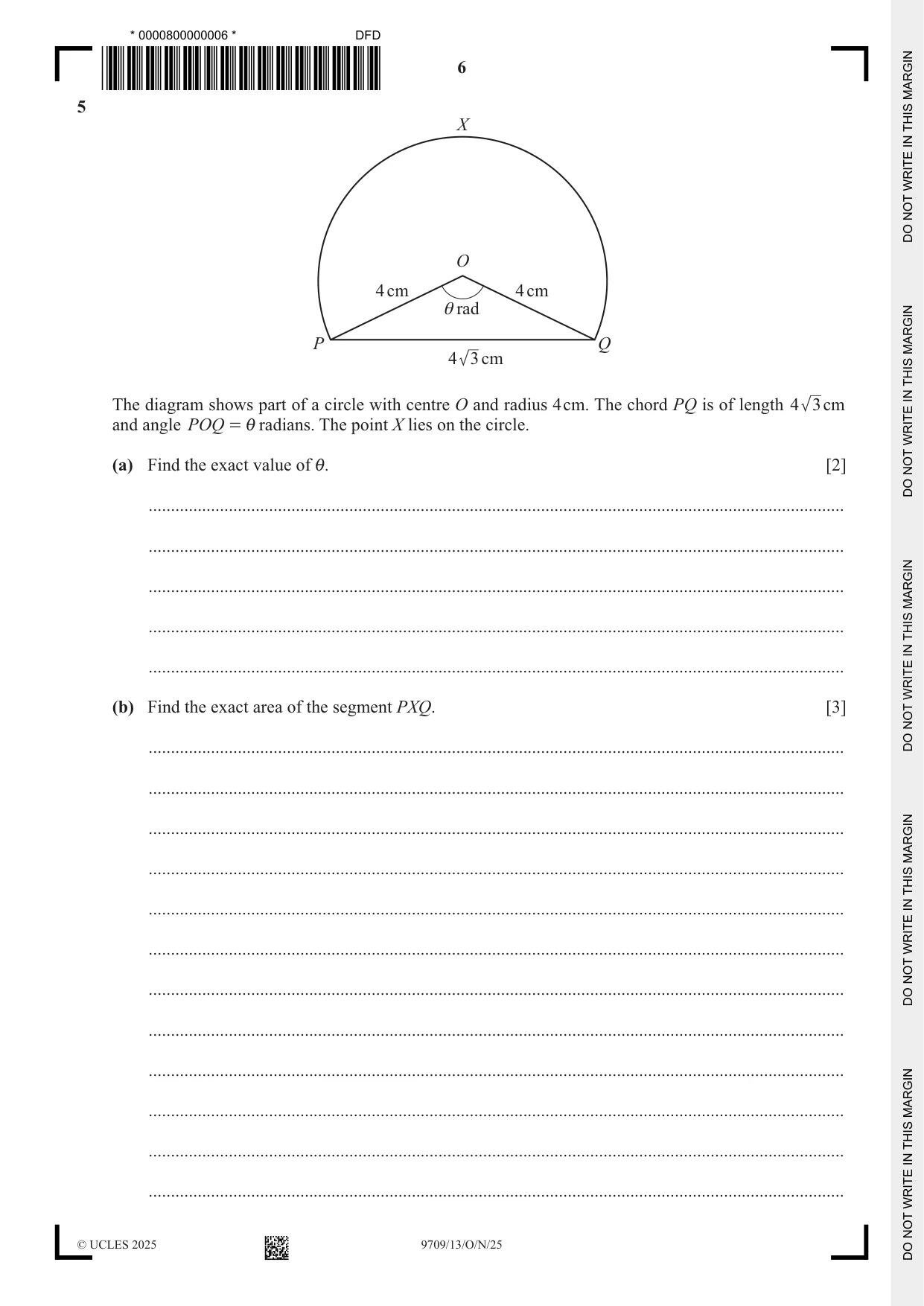 Cambridge A Level Mathematics 9709 2025 Oct/Nov Paper 1 · Variant 3 question paper, page 6 of 16