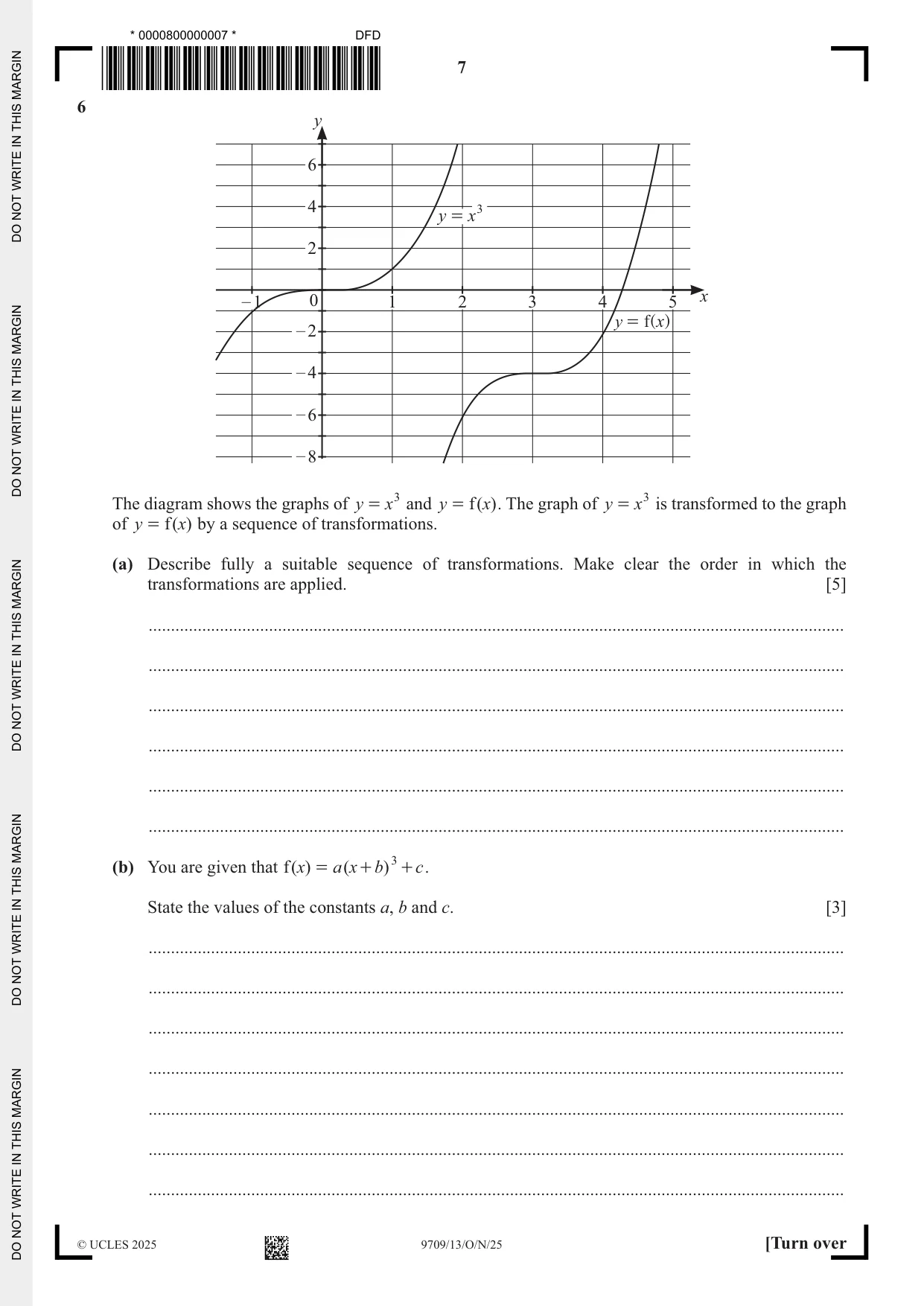 Cambridge A Level Mathematics 9709 2025 Oct/Nov Paper 1 · Variant 3 question paper, page 7 of 16