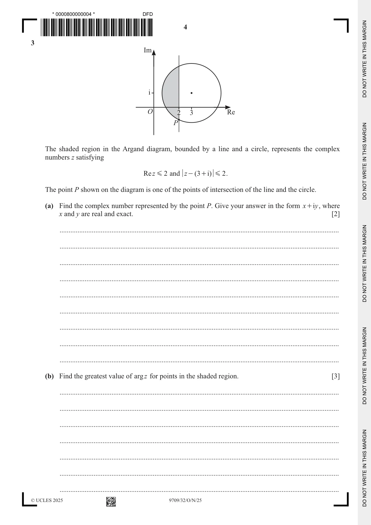 Cambridge A Level Mathematics 9709 2025 Oct/Nov Paper 3 · Variant 2 question paper, page 4 of 20