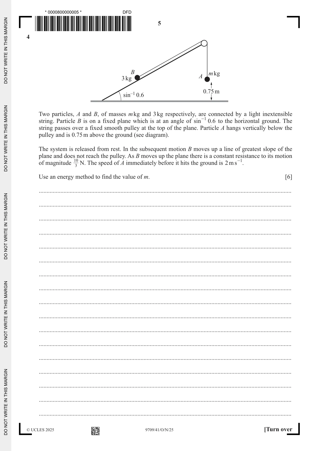 Cambridge A Level Mathematics 9709 2025 Oct/Nov Paper 4 · Variant 1 question paper, page 5 of 12