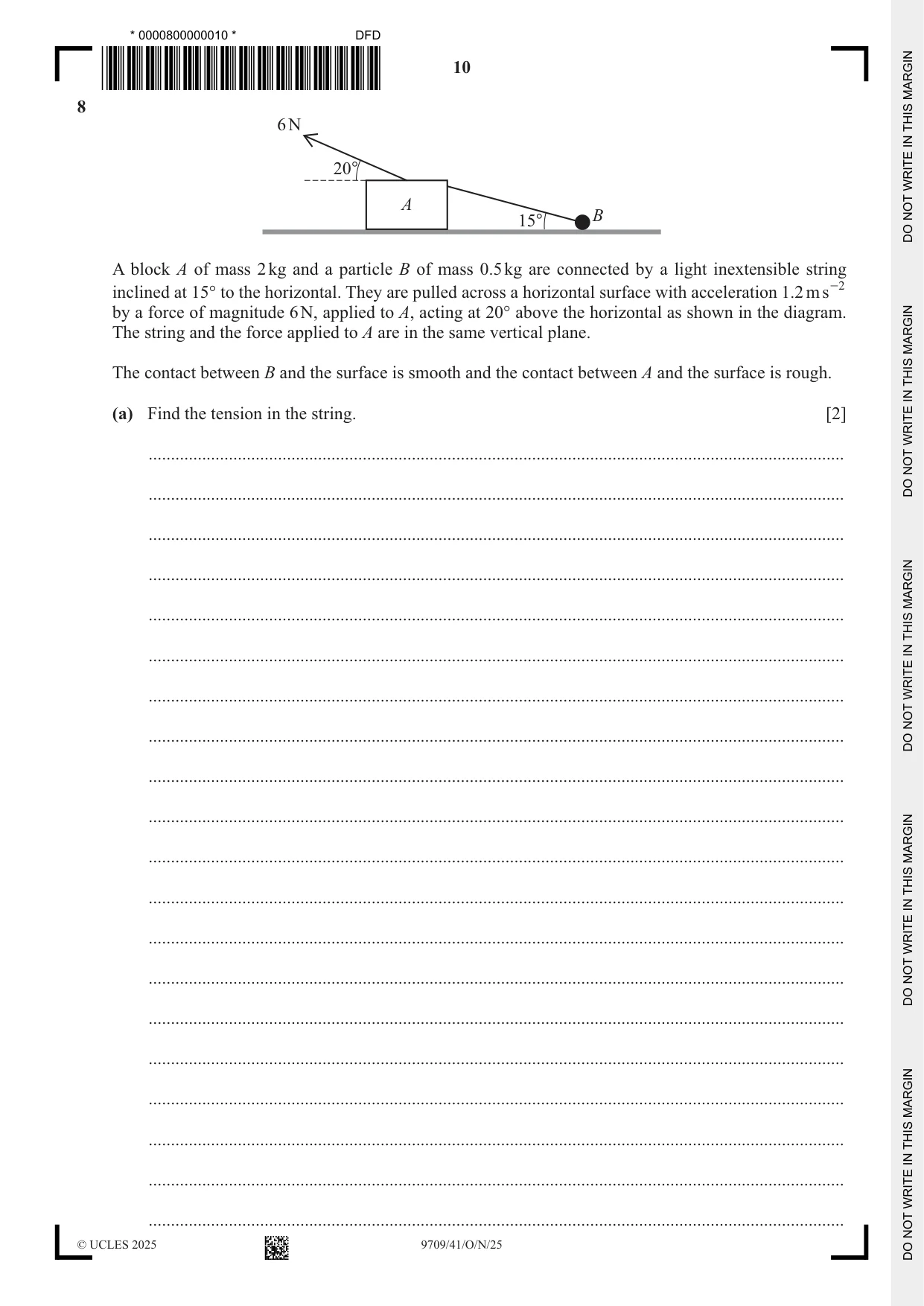 Cambridge A Level Mathematics 9709 2025 Oct/Nov Paper 4 · Variant 1 question paper, page 10 of 12