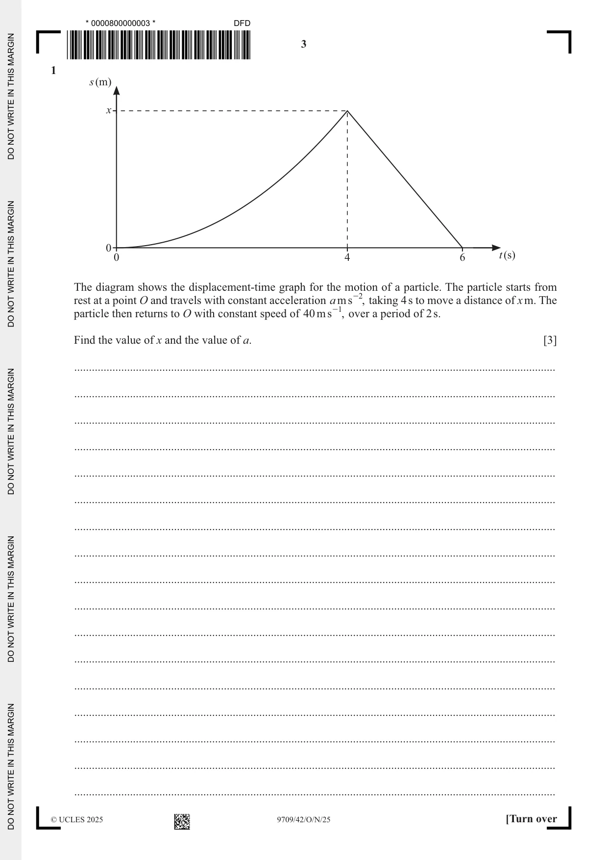 Cambridge A Level Mathematics 9709 2025 Oct/Nov Paper 4 · Variant 2 question paper, page 3 of 12