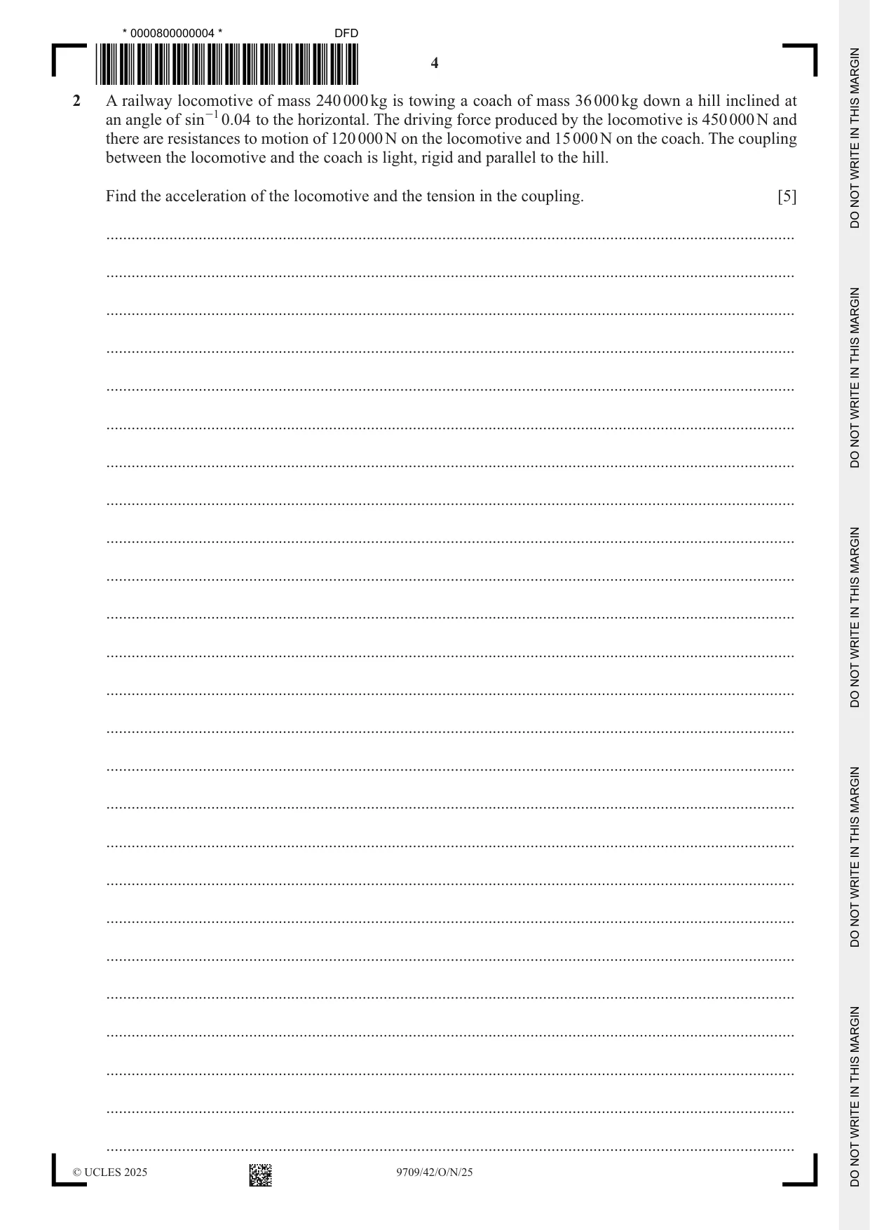Cambridge A Level Mathematics 9709 2025 Oct/Nov Paper 4 · Variant 2 question paper, page 4 of 12