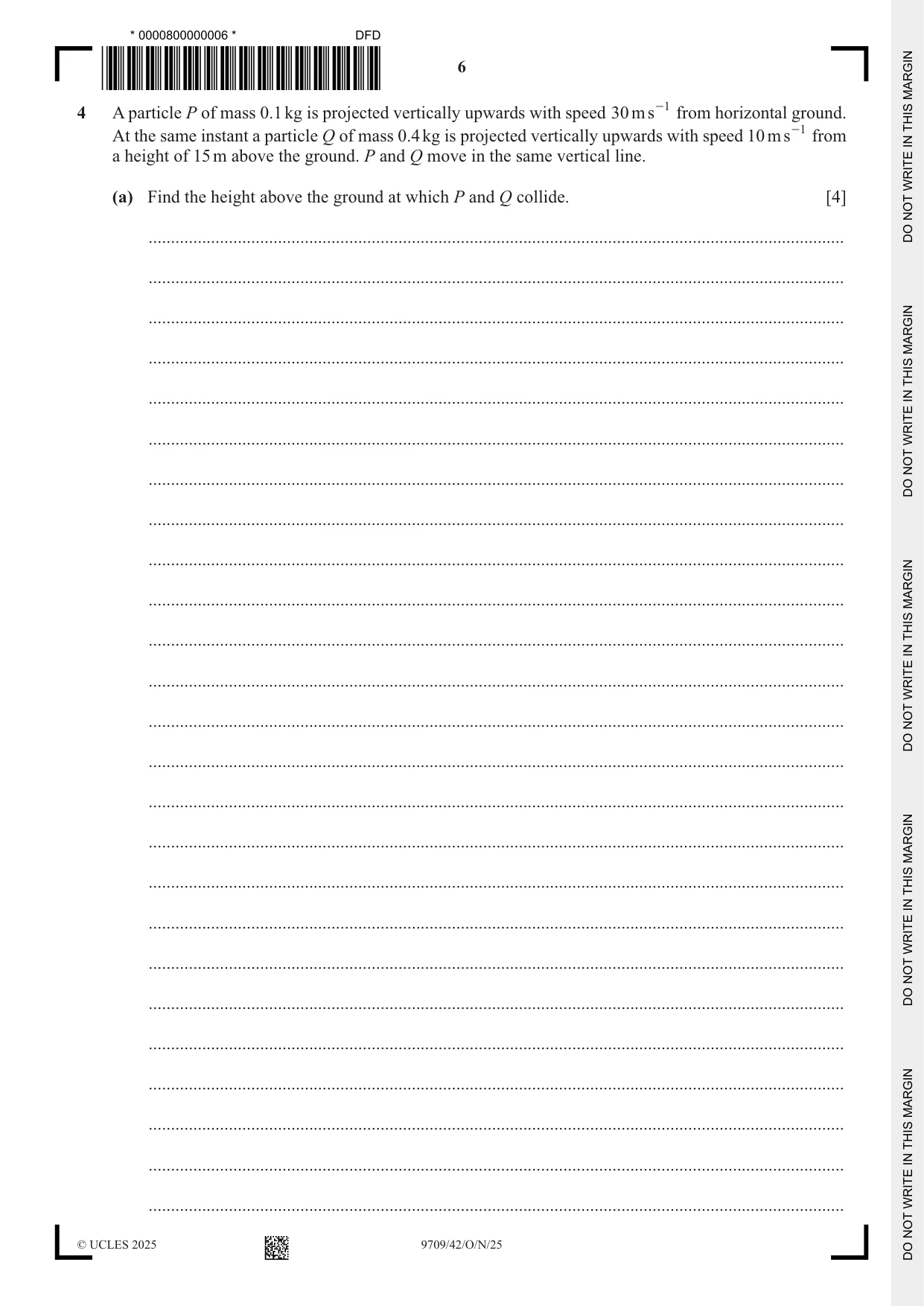 Cambridge A Level Mathematics 9709 2025 Oct/Nov Paper 4 · Variant 2 question paper, page 6 of 12