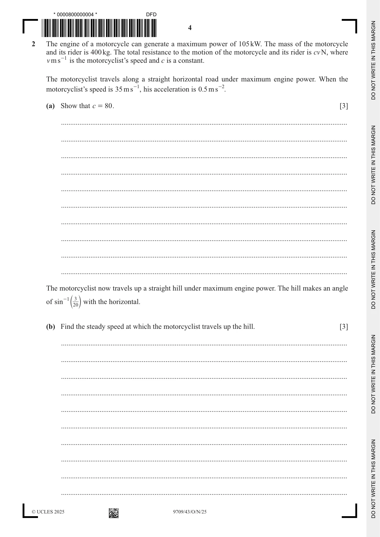 Cambridge A Level Mathematics 9709 2025 Oct/Nov Paper 4 · Variant 3 question paper, page 4 of 16