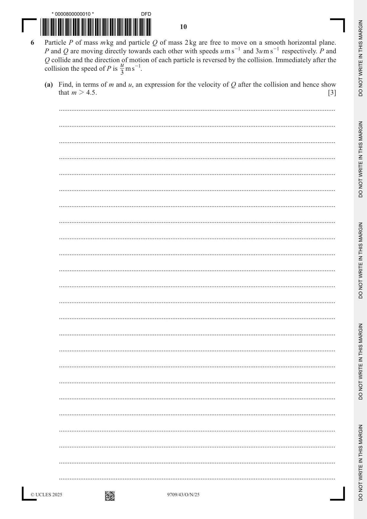 Cambridge A Level Mathematics 9709 2025 Oct/Nov Paper 4 · Variant 3 question paper, page 10 of 16