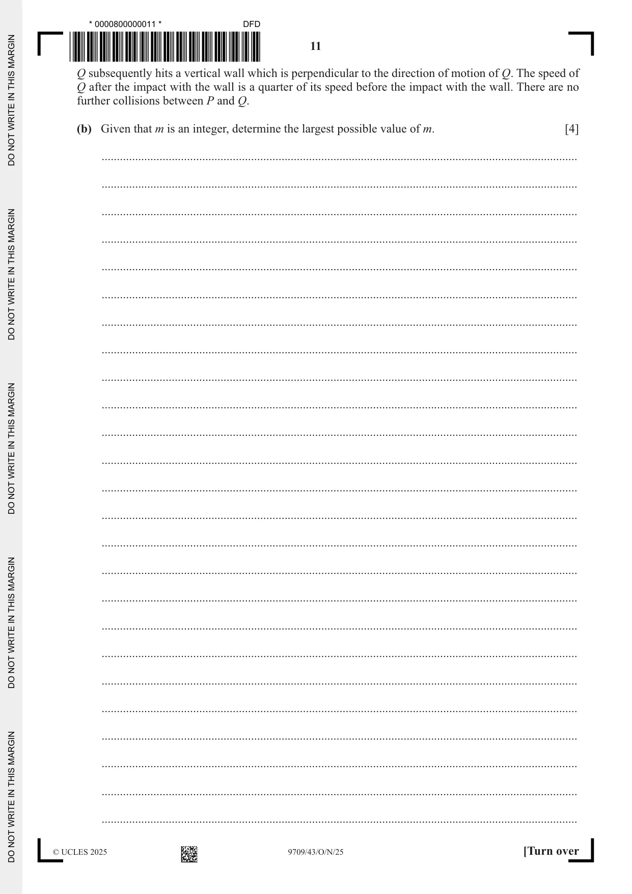 Cambridge A Level Mathematics 9709 2025 Oct/Nov Paper 4 · Variant 3 question paper, page 11 of 16