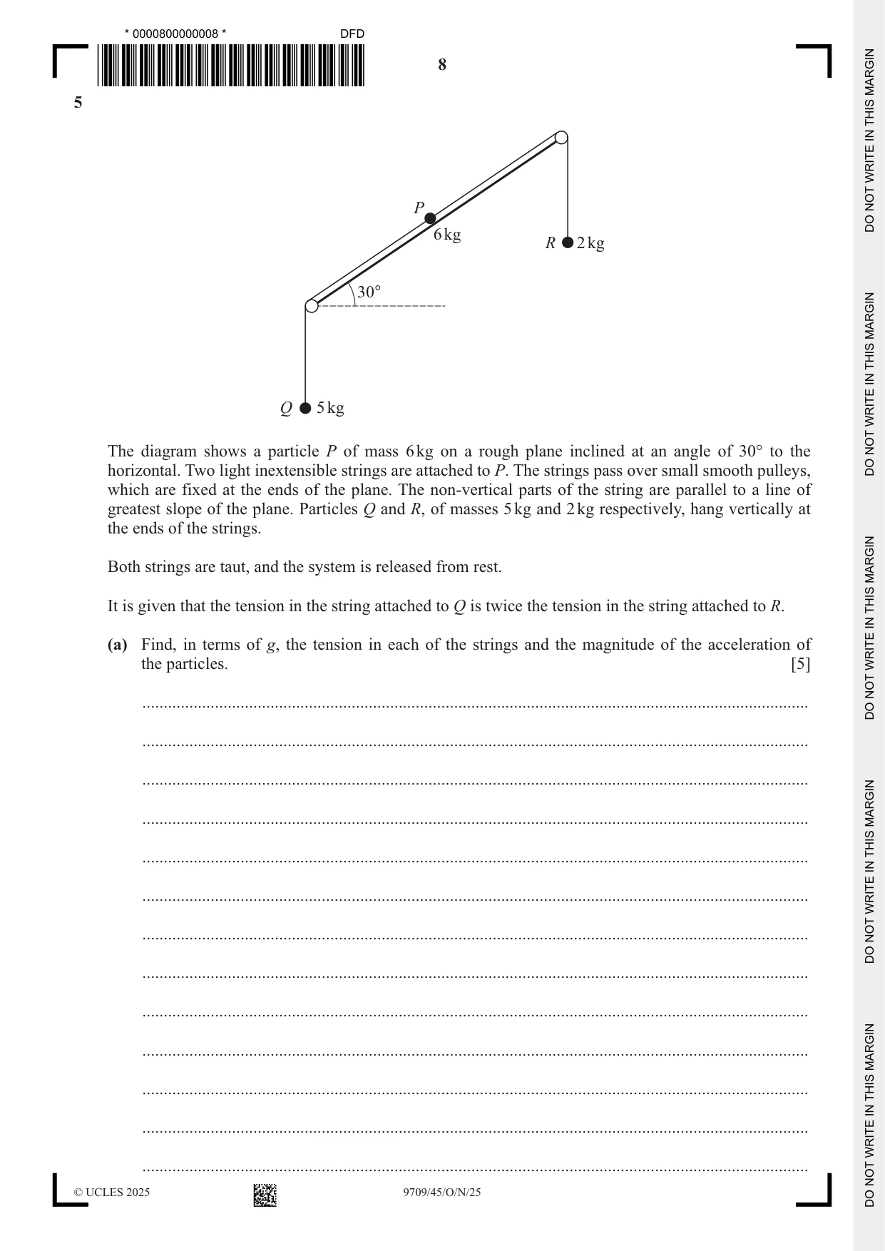 Cambridge A Level Mathematics 9709 2025 Oct/Nov Paper 4 · Variant 5 question paper, page 8 of 12