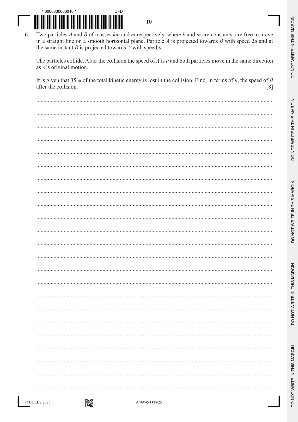 Cambridge A Level Mathematics 9709 2025 Oct/Nov Paper 4 · Variant 5 question paper, page 10 of 12