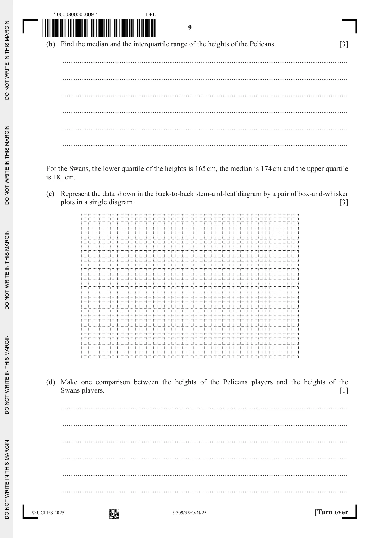 Cambridge A Level Mathematics 9709 2025 Oct/Nov Paper 5 · Variant 5 question paper, page 9 of 16