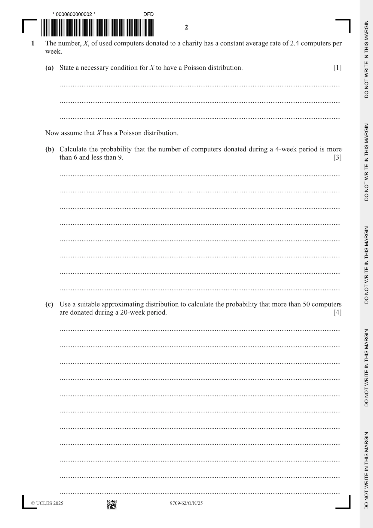 Cambridge A Level Mathematics 9709 2025 Oct/Nov Paper 6 · Variant 2 question paper, page 2 of 12