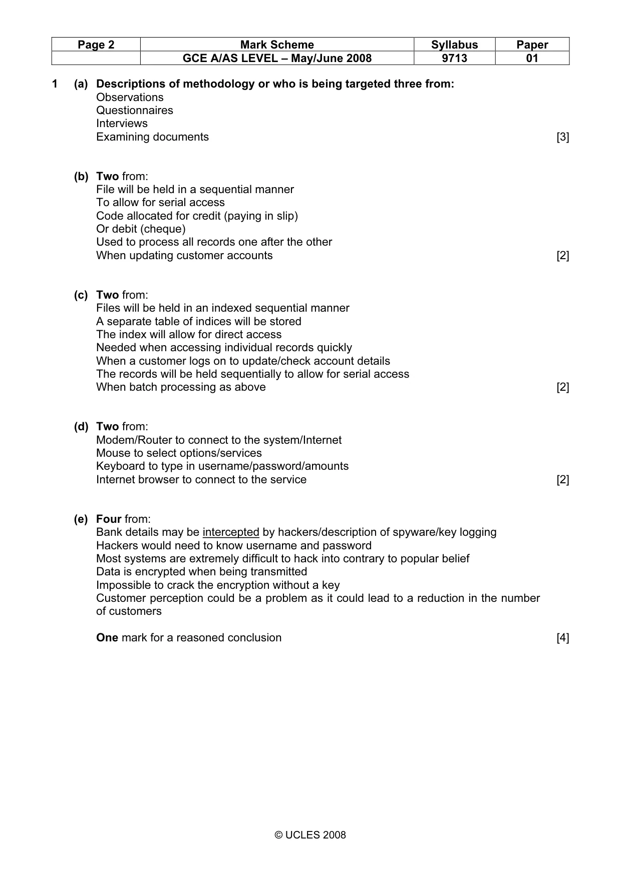Mark scheme, page 2 of 7