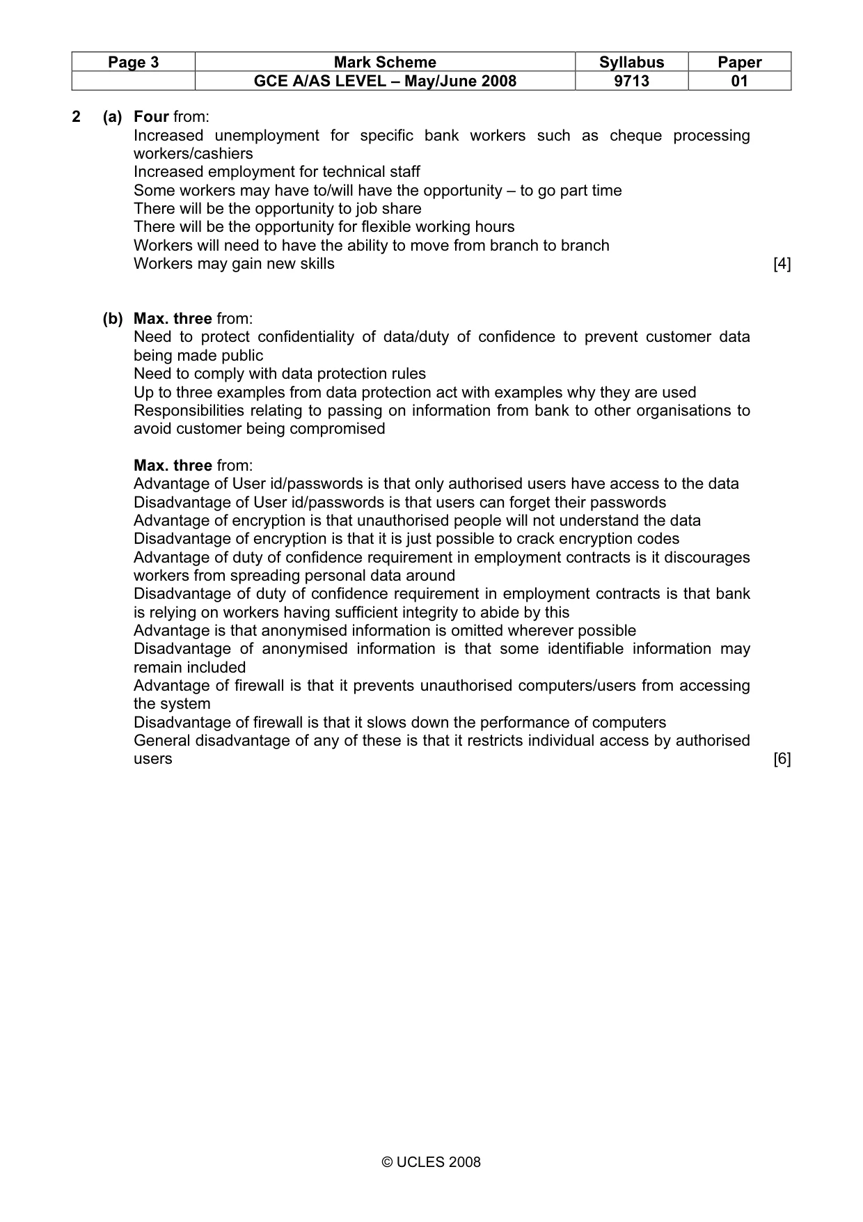 Mark scheme, page 3 of 7