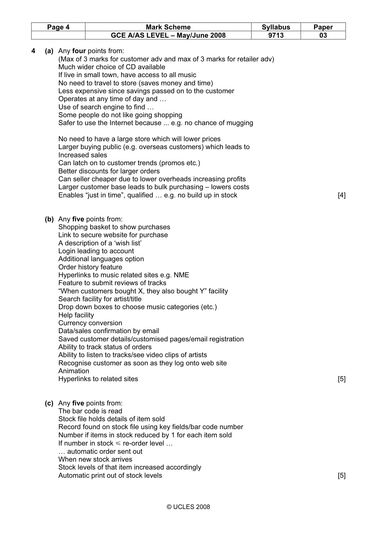 Mark scheme, page 4 of 6