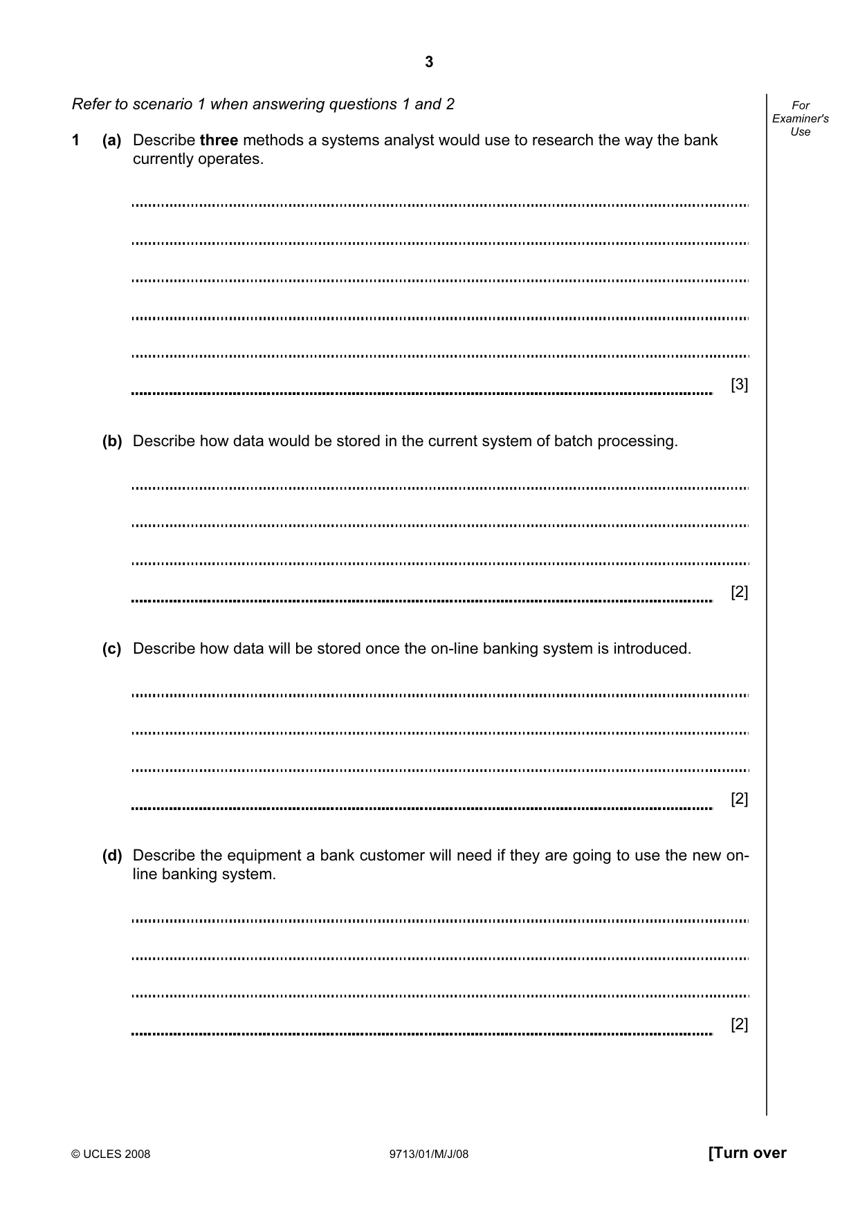 Cambridge A Level Applied Information and Communication Technology 9713 2008 May/June Paper 1 · Variant 1 question paper, page 3 of 12