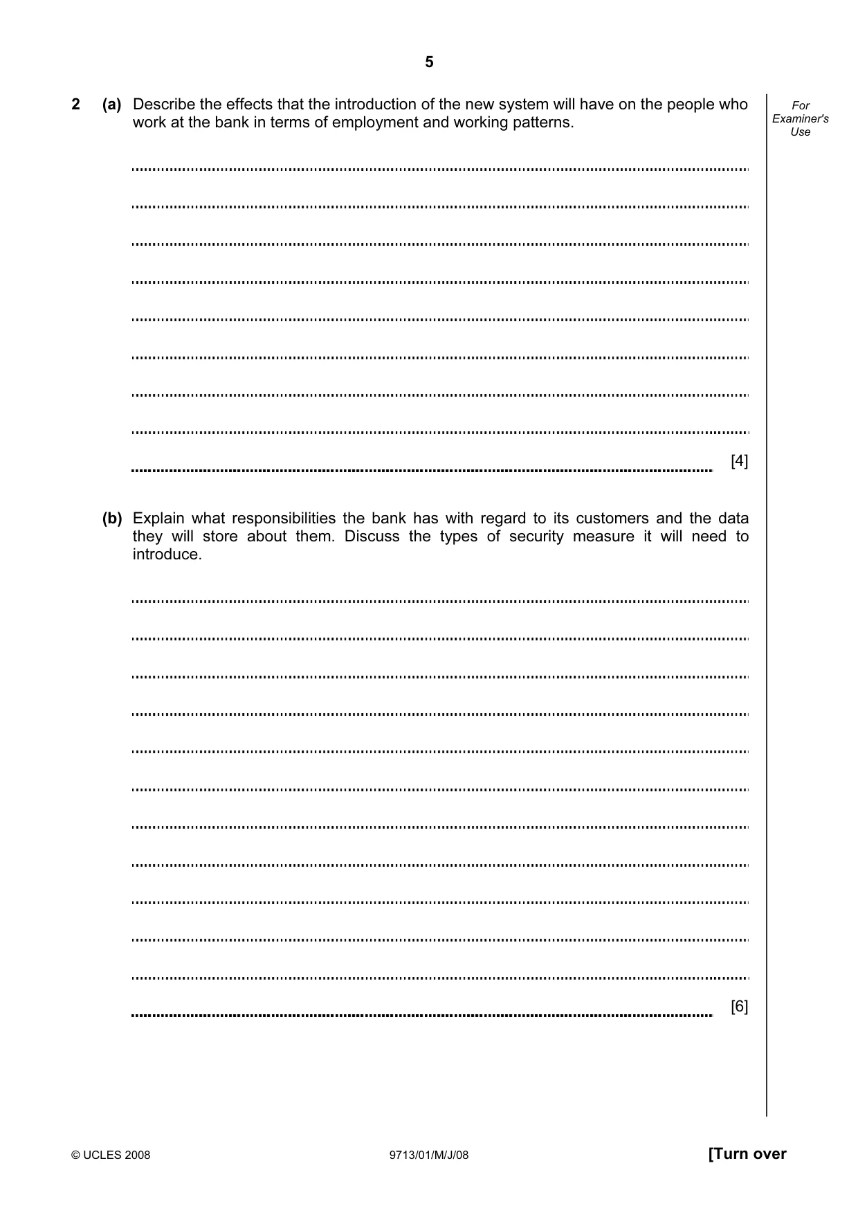 Cambridge A Level Applied Information and Communication Technology 9713 2008 May/June Paper 1 · Variant 1 question paper, page 5 of 12