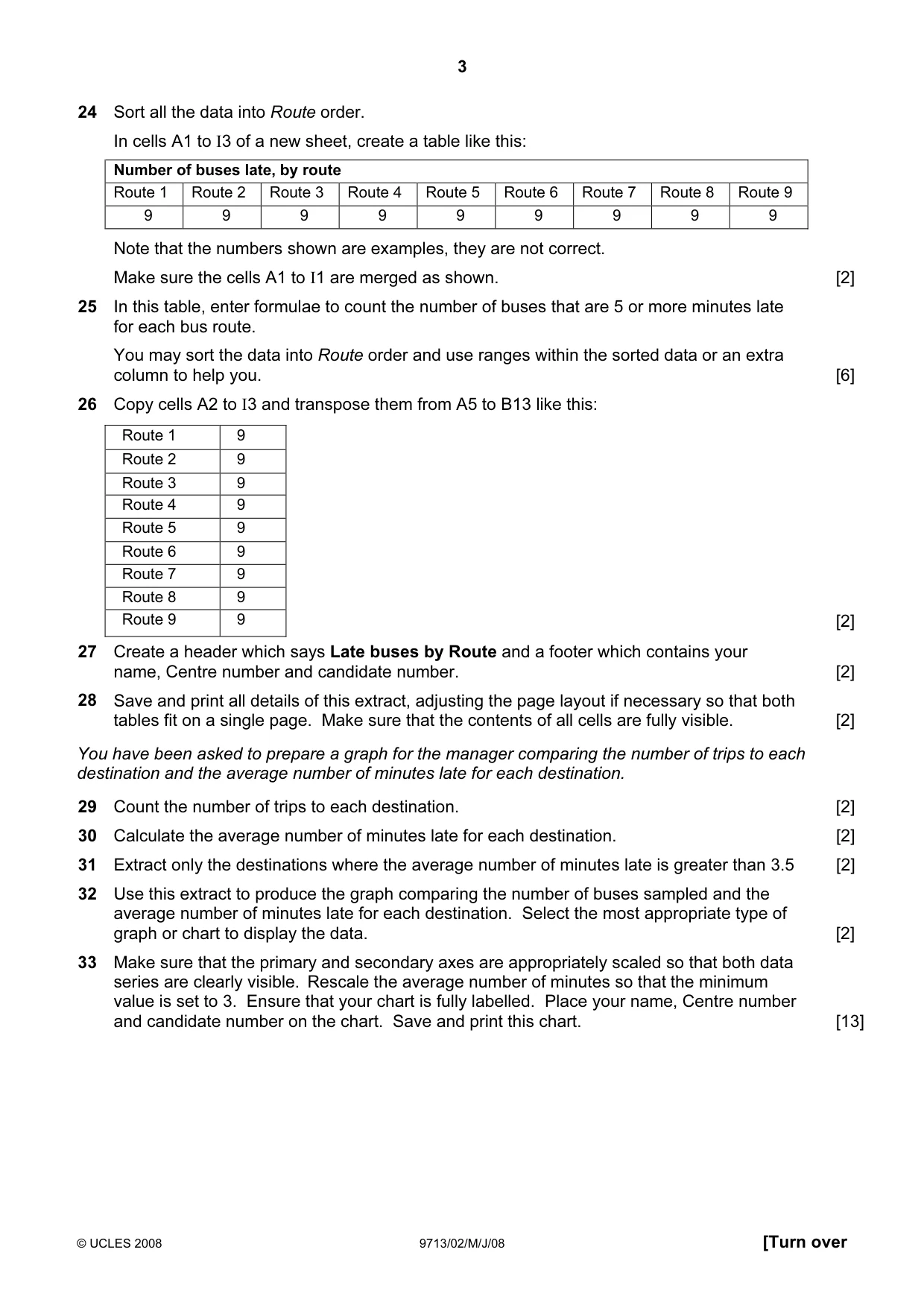 Cambridge A Level Applied Information and Communication Technology 9713 2008 May/June Paper 2 · Variant 1 question paper, page 3 of 4