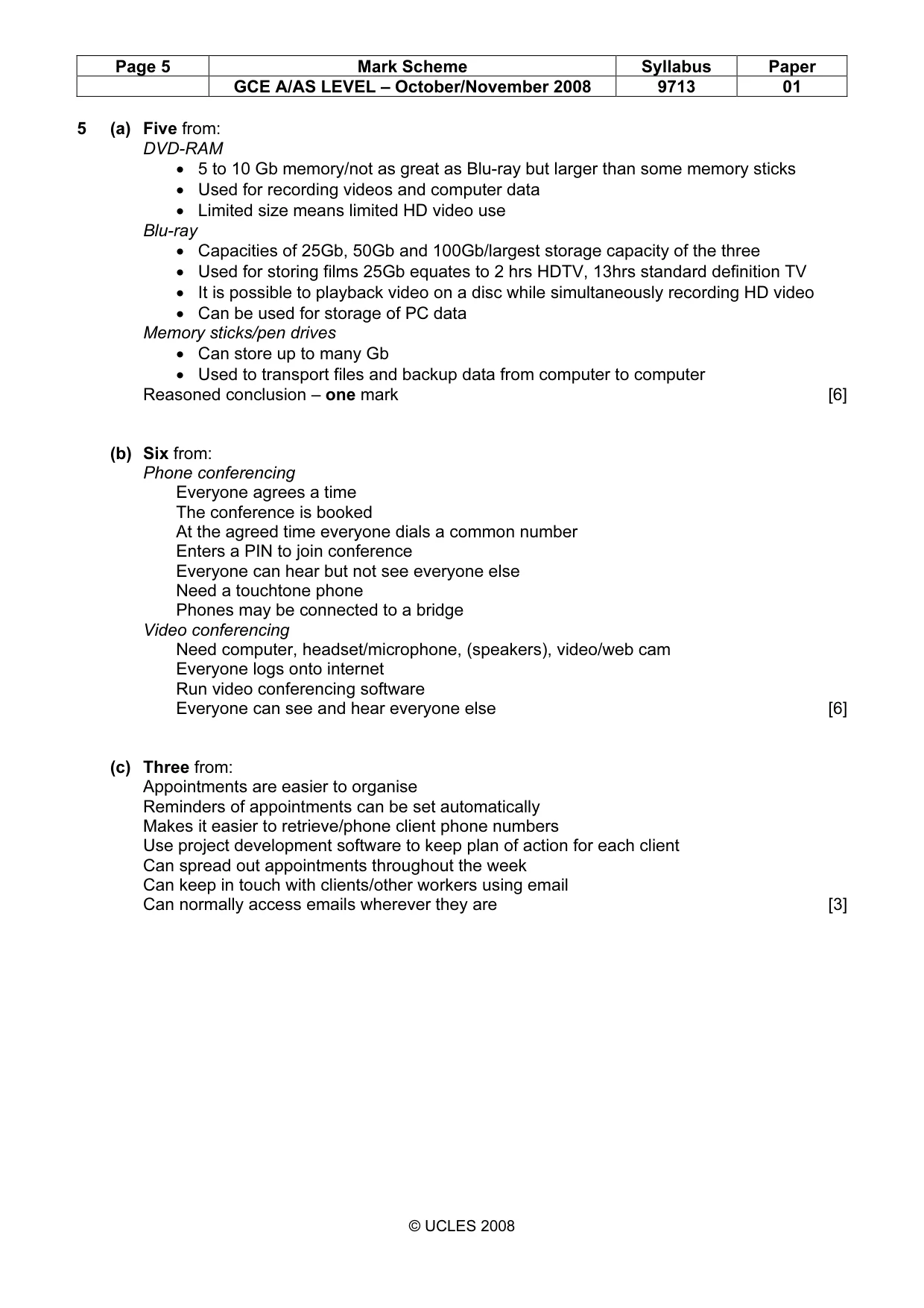 Mark scheme, page 5 of 6
