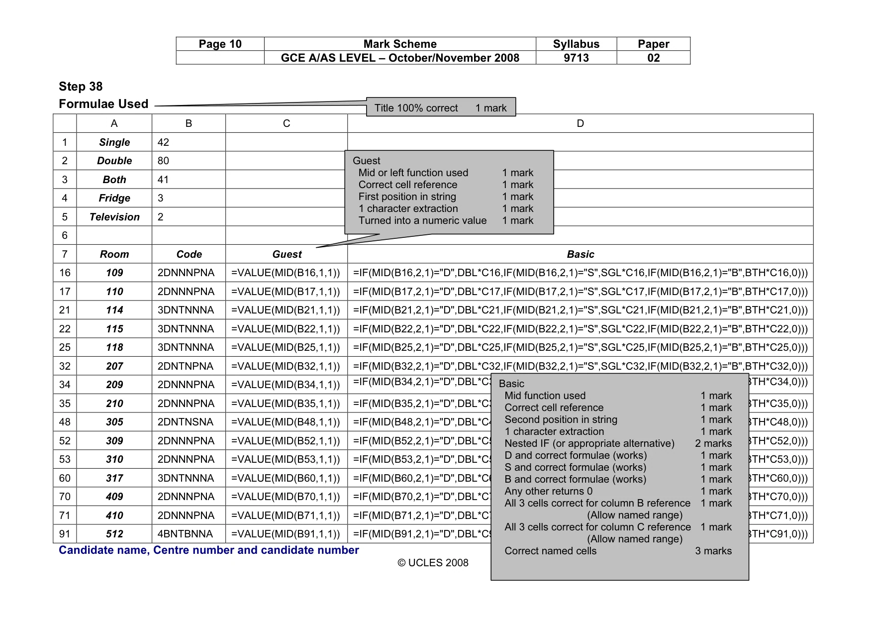 Mark scheme, page 10 of 14