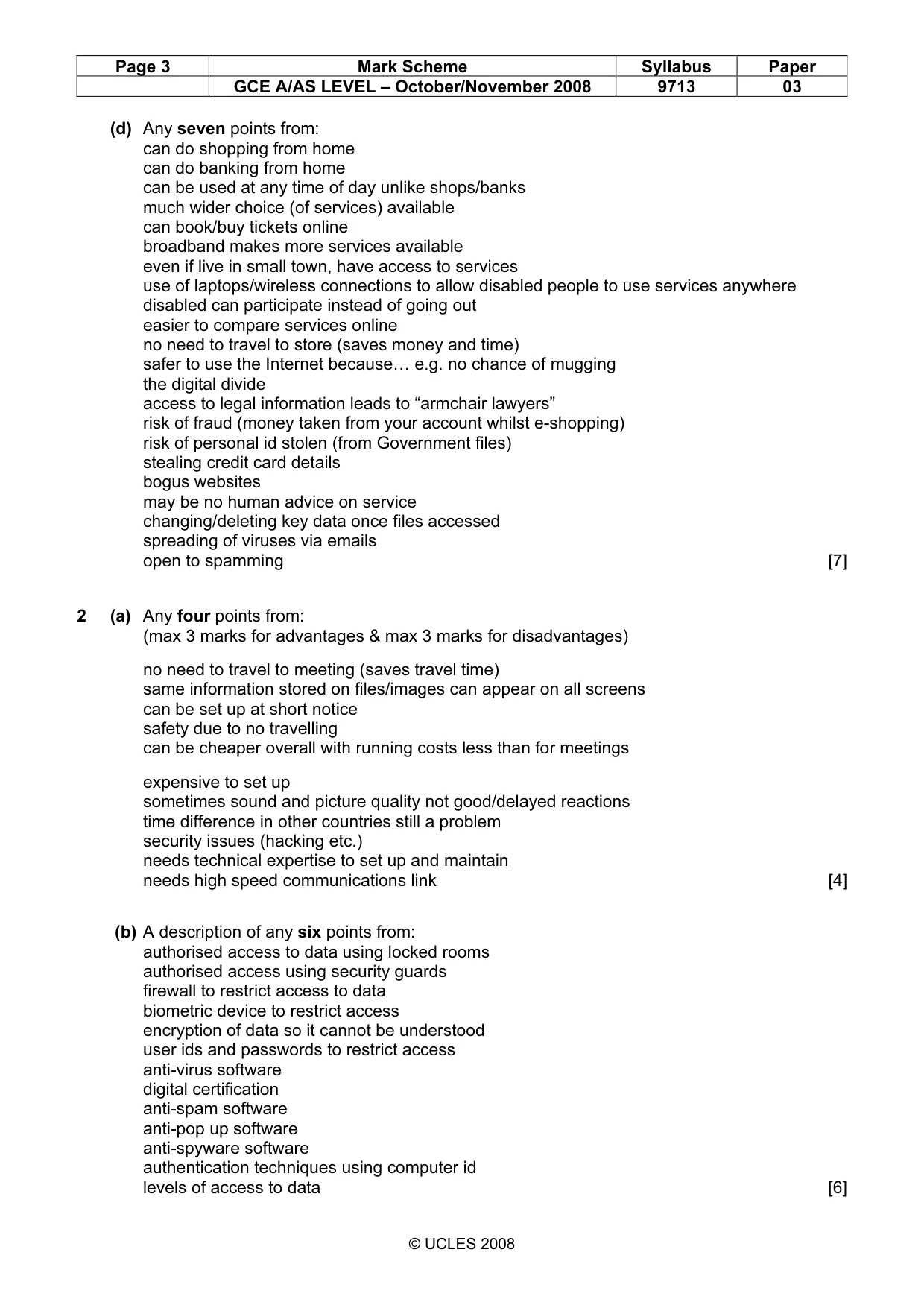 Mark scheme, page 3 of 7
