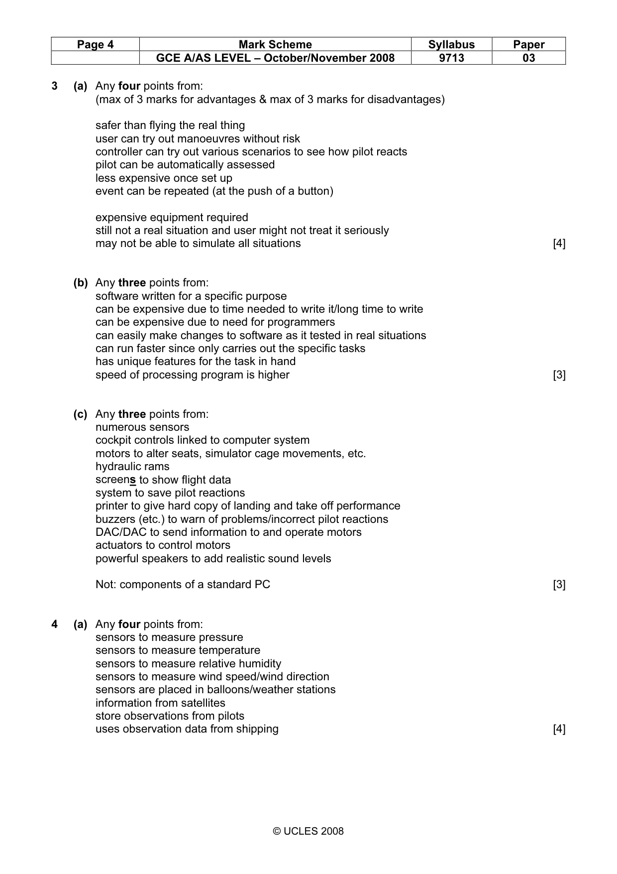 Mark scheme, page 4 of 7
