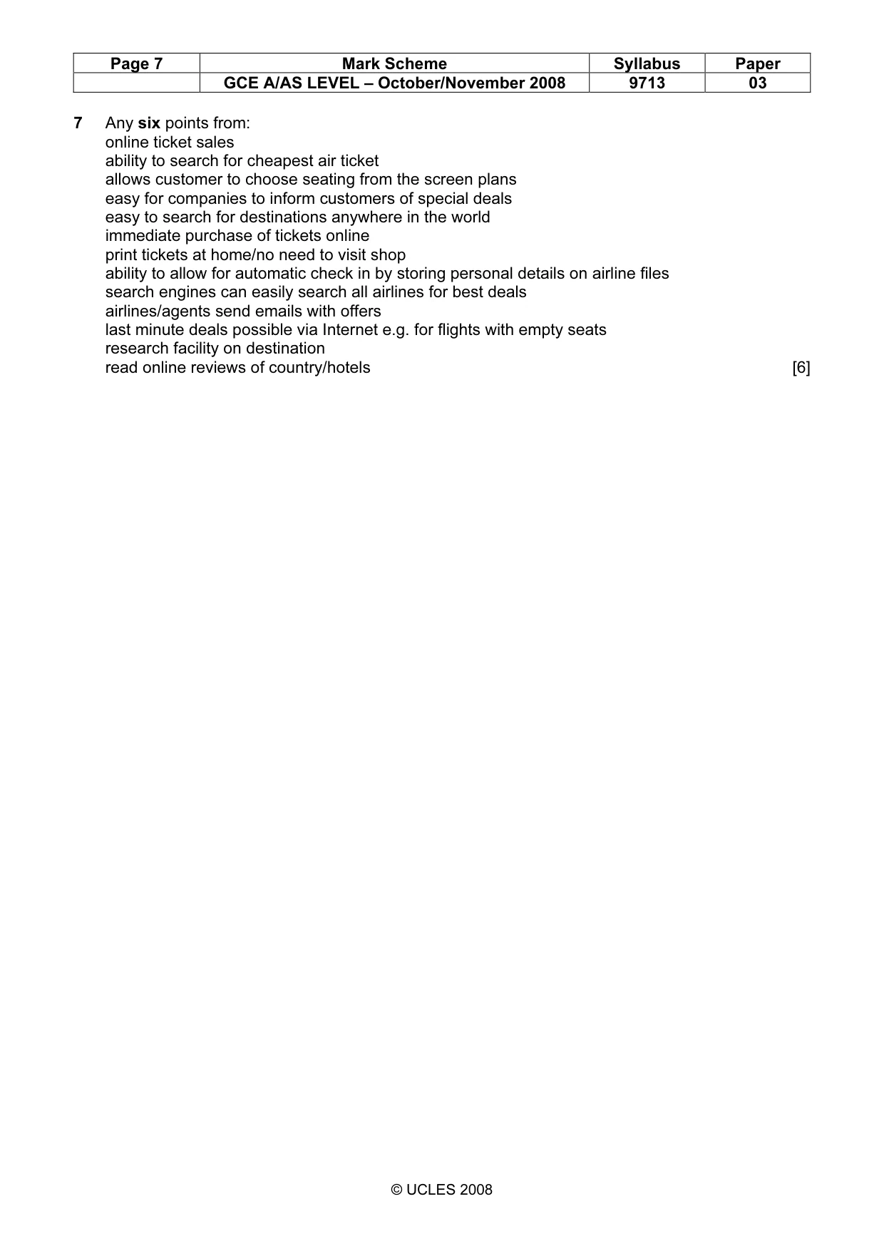 Mark scheme, page 7 of 7
