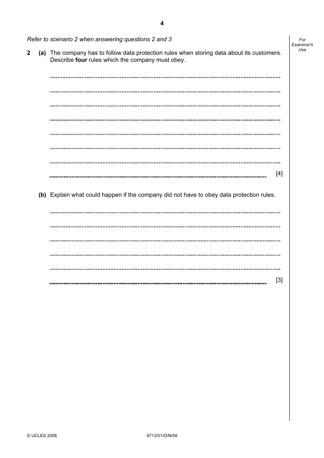 Cambridge A Level Applied Information and Communication Technology 9713 2008 Oct/Nov Paper 1 · Variant 1 question paper, page 4 of 12