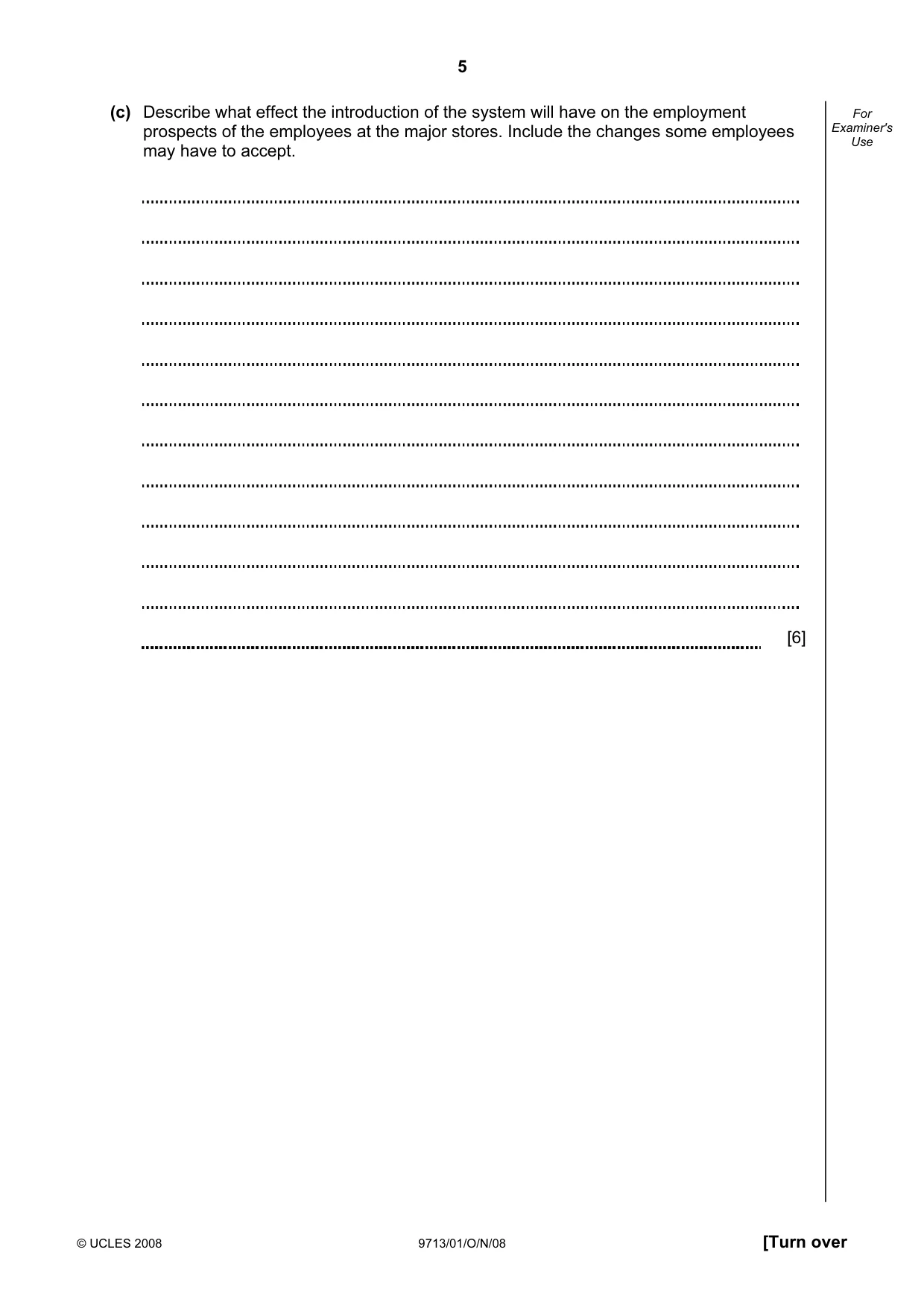Cambridge A Level Applied Information and Communication Technology 9713 2008 Oct/Nov Paper 1 · Variant 1 question paper, page 5 of 12