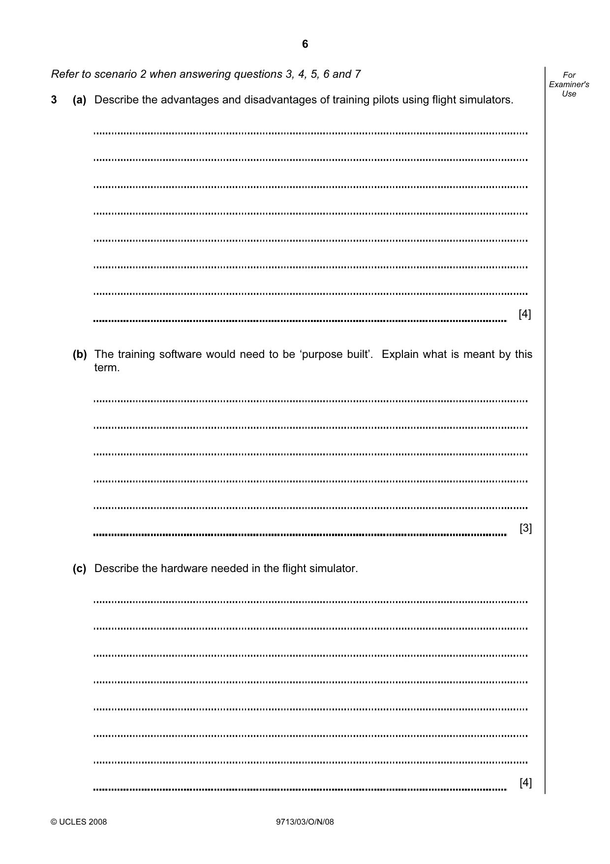 Cambridge A Level Applied Information and Communication Technology 9713 2008 Oct/Nov Paper 3 · Variant 1 question paper, page 6 of 12