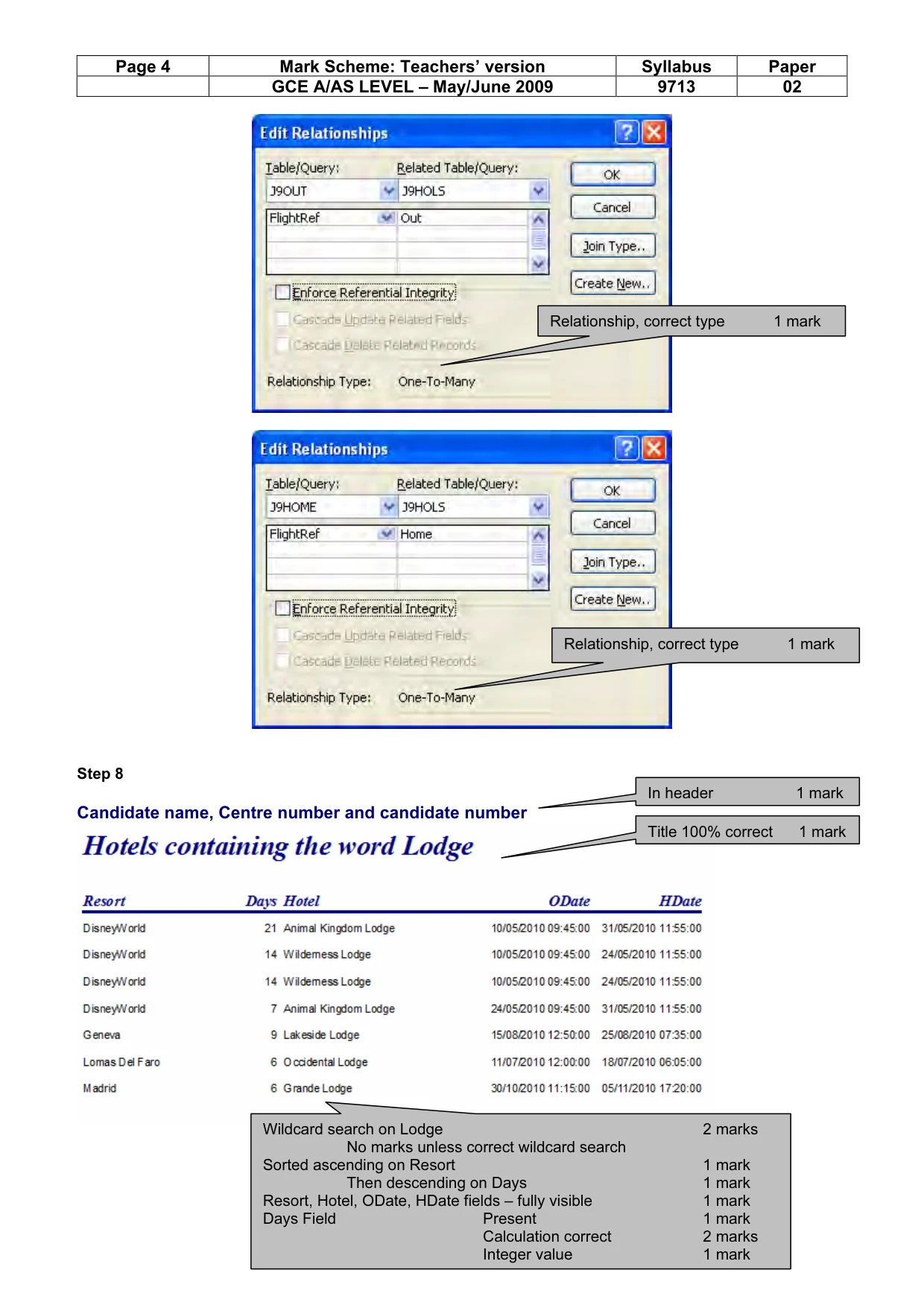 Mark scheme, page 4 of 9