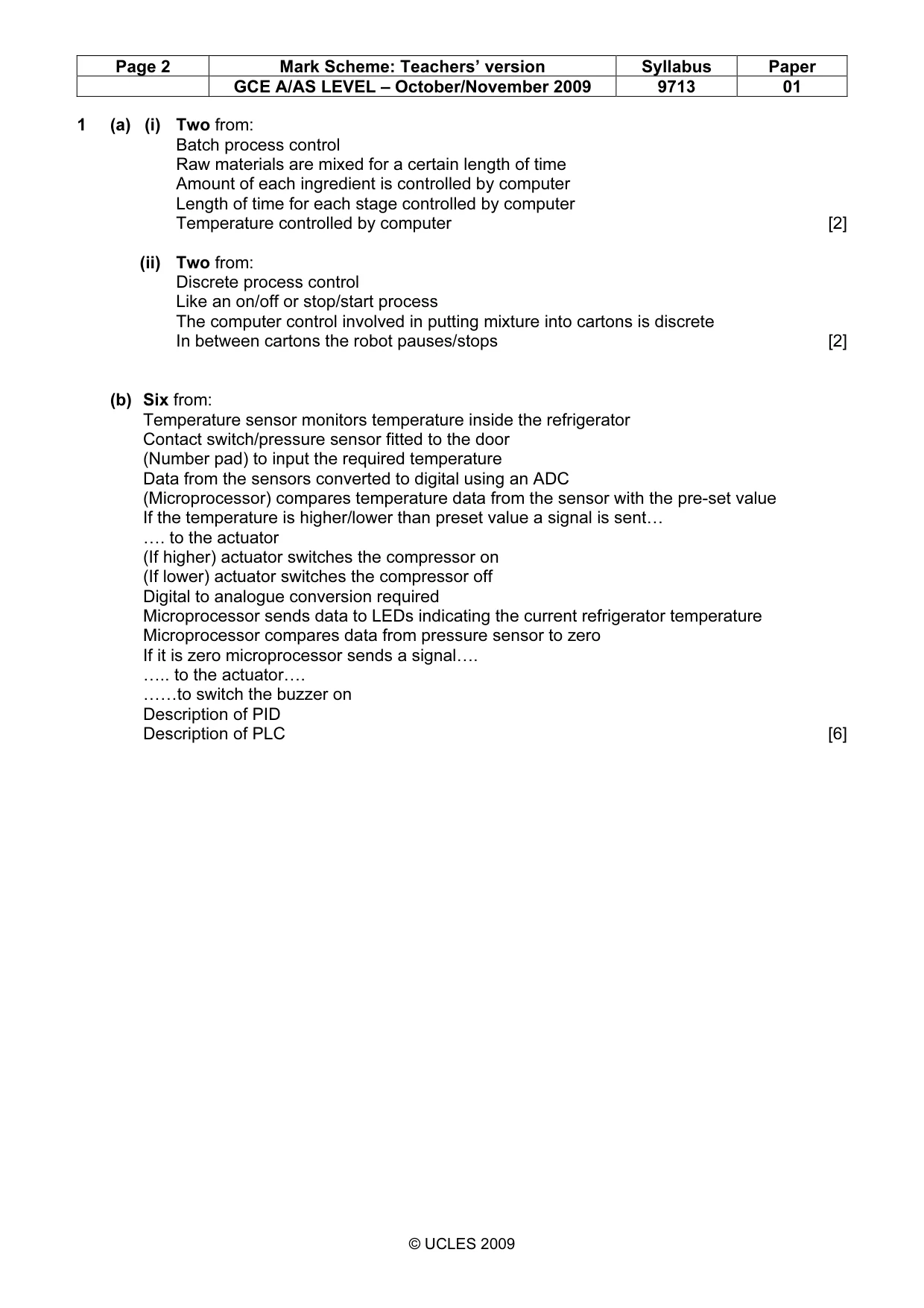 Mark scheme, page 2 of 7