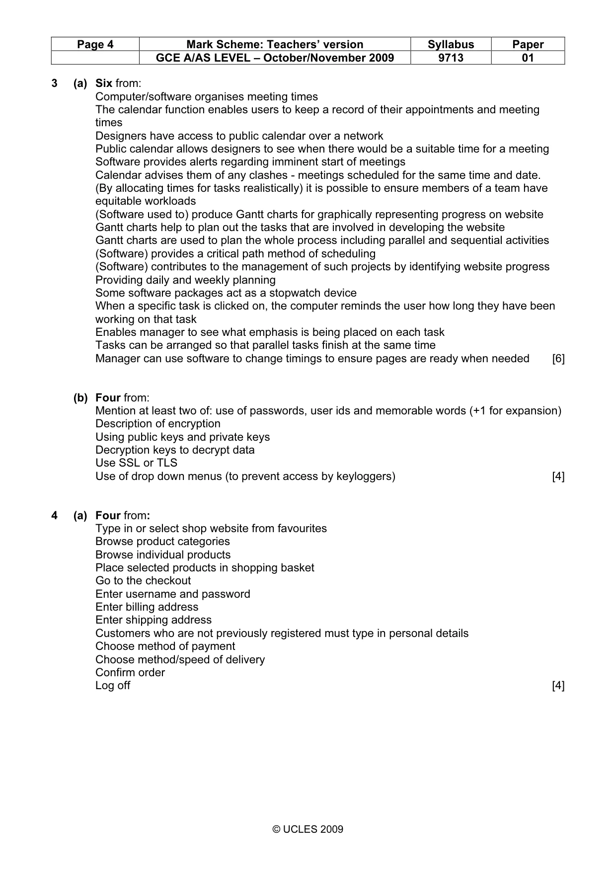 Mark scheme, page 4 of 7