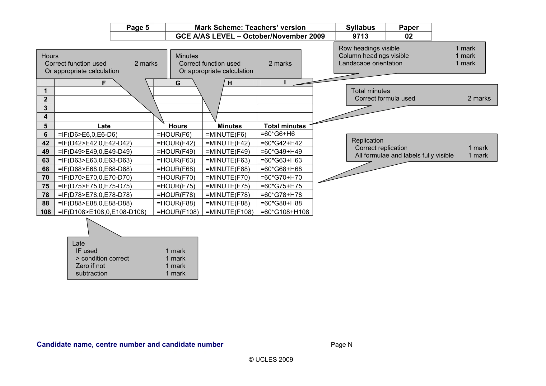 Mark scheme, page 5 of 12