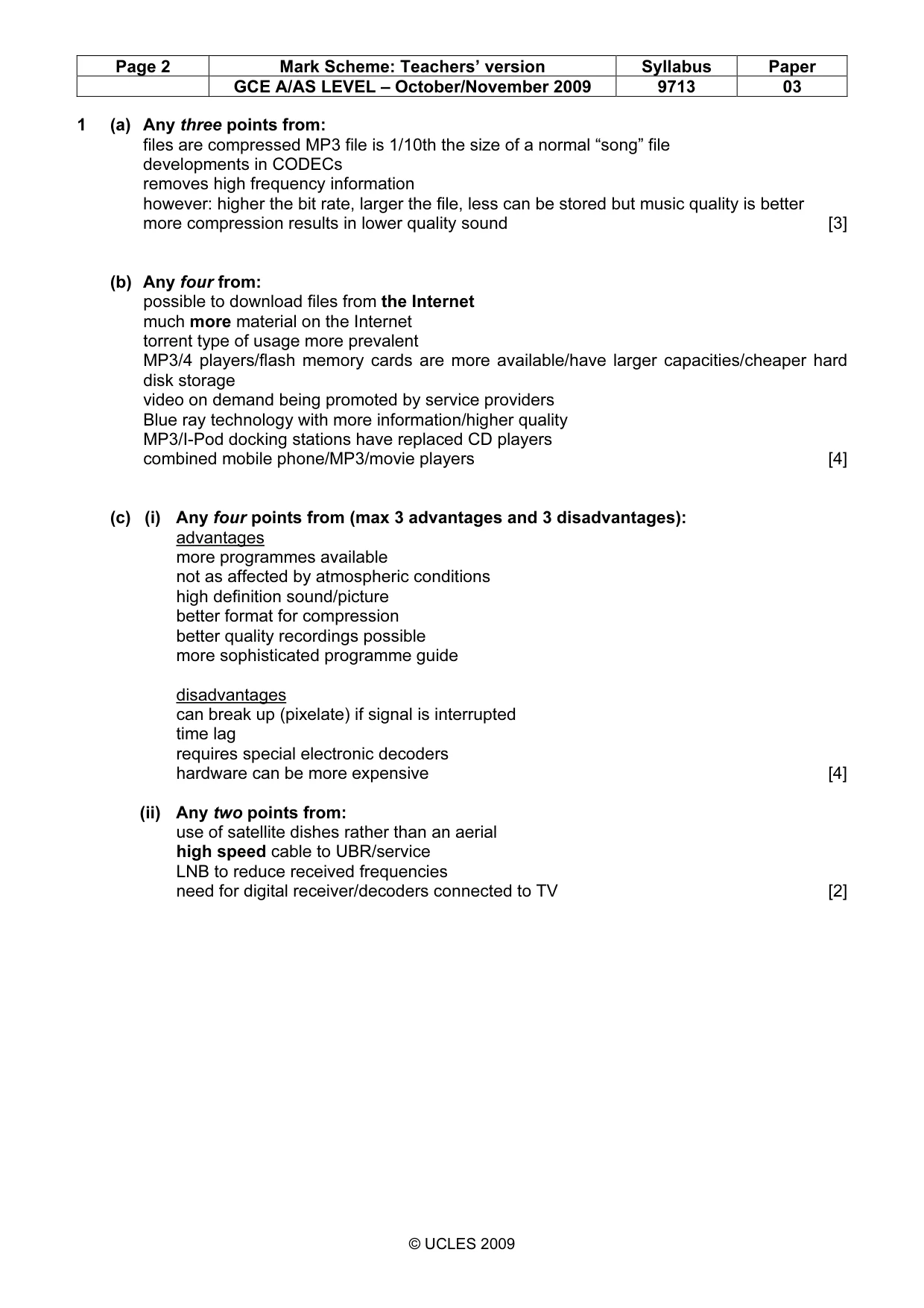Mark scheme, page 2 of 6