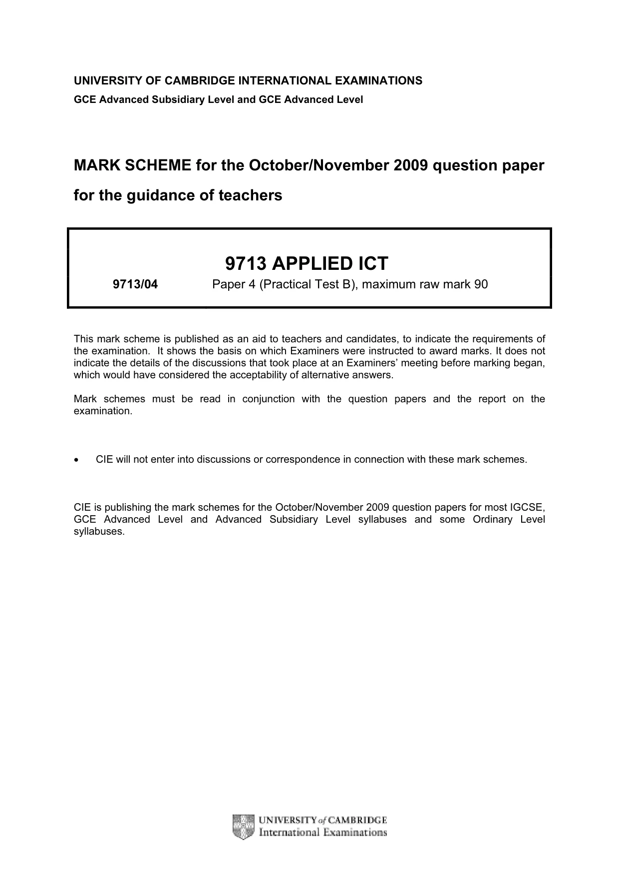 Mark scheme, page 1 of 4