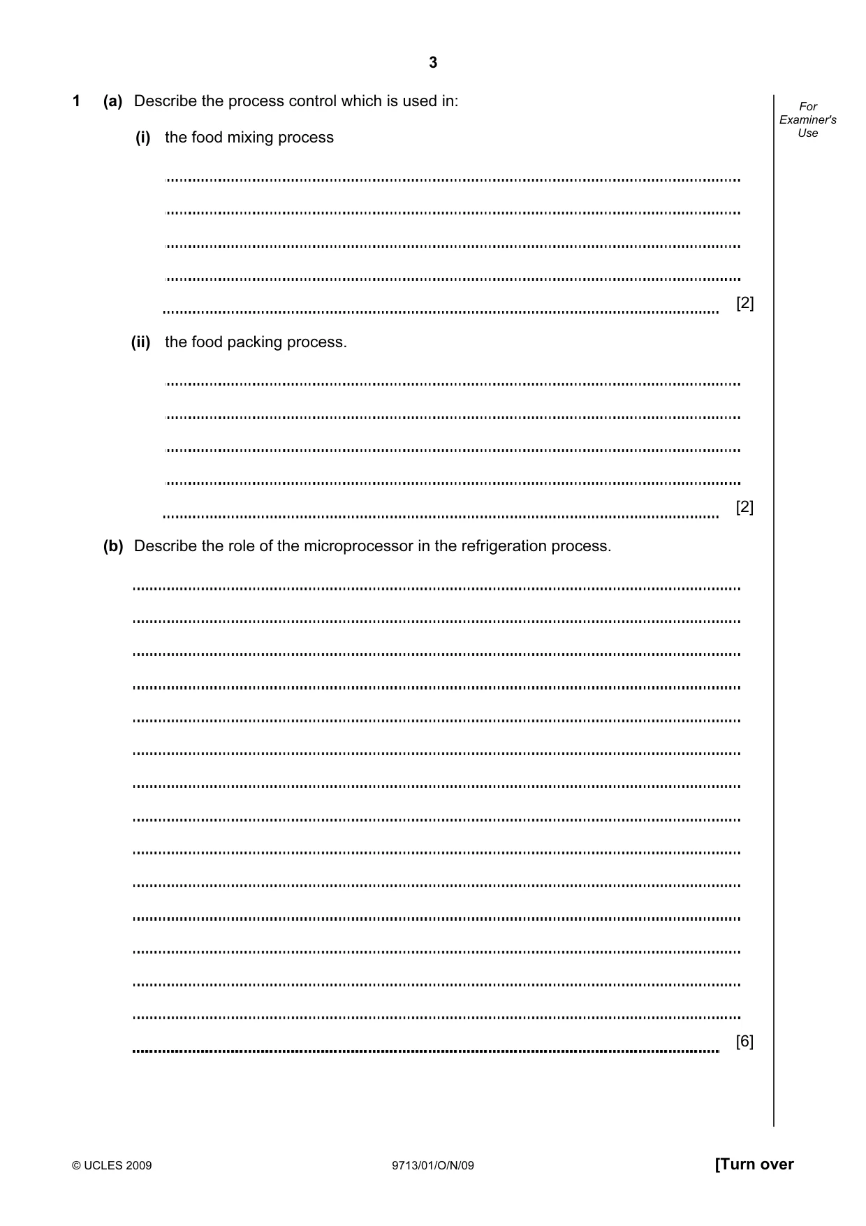 Cambridge A Level Applied Information and Communication Technology 9713 2009 Oct/Nov Paper 1 · Variant 1 question paper, page 3 of 16