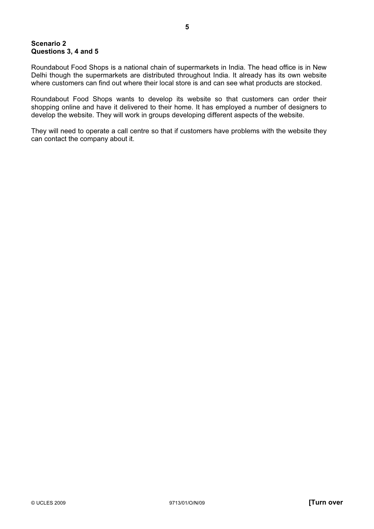 Cambridge A Level Applied Information and Communication Technology 9713 2009 Oct/Nov Paper 1 · Variant 1 question paper, page 5 of 16