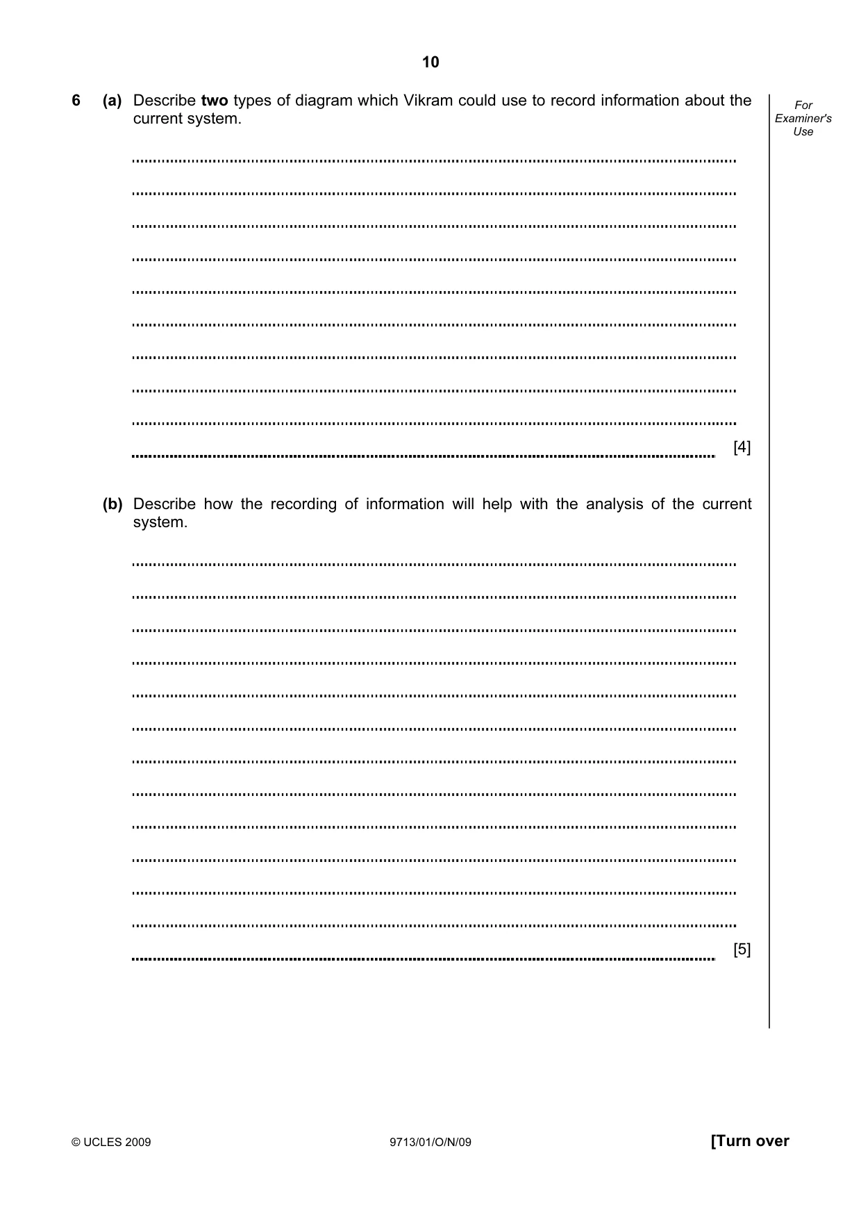 Cambridge A Level Applied Information and Communication Technology 9713 2009 Oct/Nov Paper 1 · Variant 1 question paper, page 10 of 16