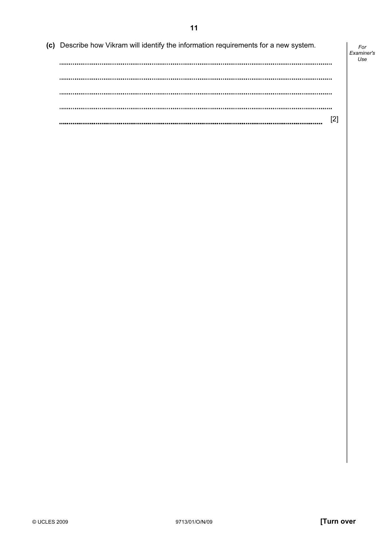 Cambridge A Level Applied Information and Communication Technology 9713 2009 Oct/Nov Paper 1 · Variant 1 question paper, page 11 of 16