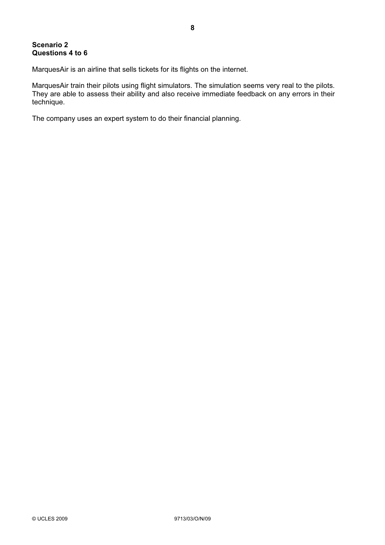 Cambridge A Level Applied Information and Communication Technology 9713 2009 Oct/Nov Paper 3 · Variant 1 question paper, page 8 of 16