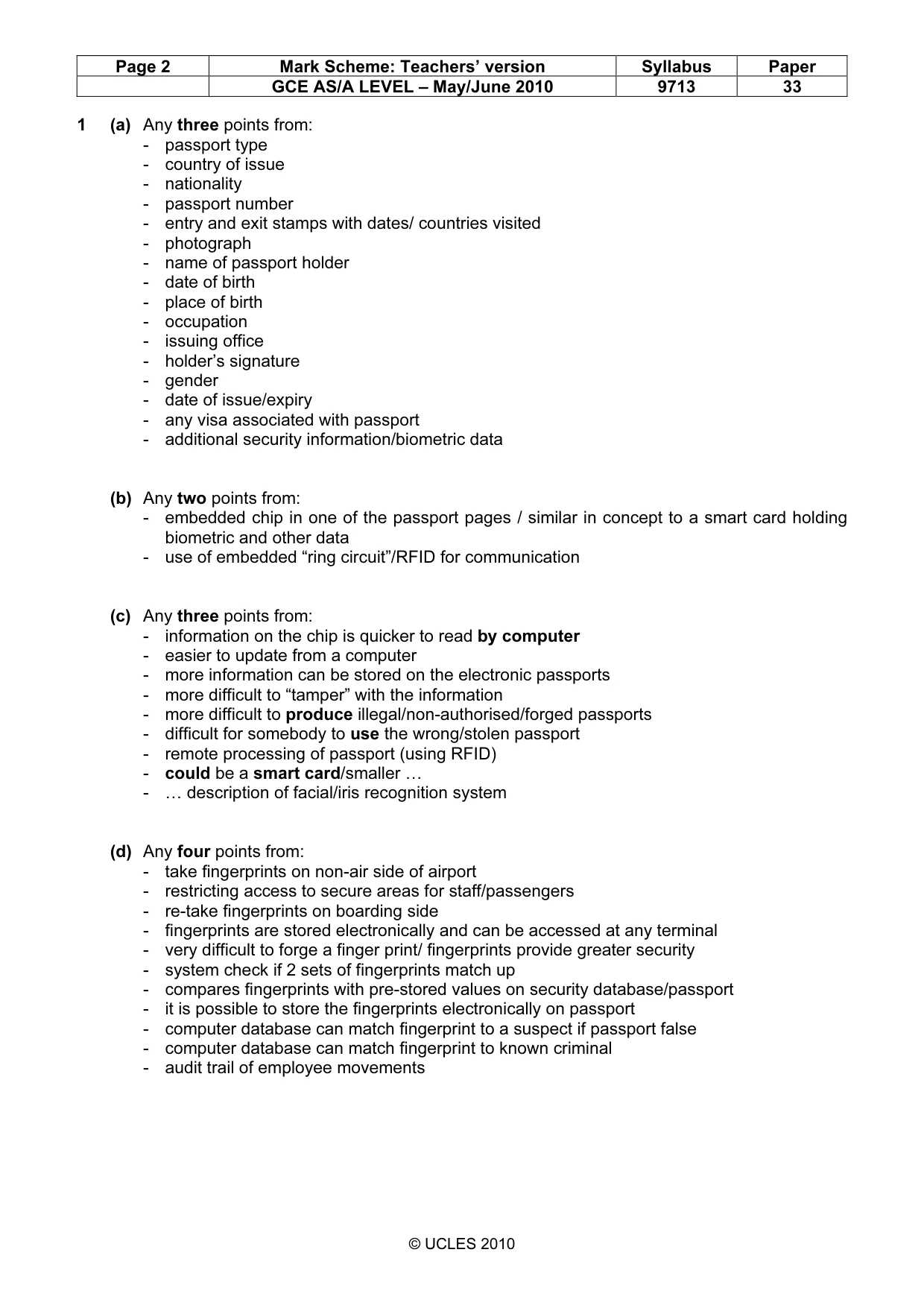Mark scheme, page 2 of 8
