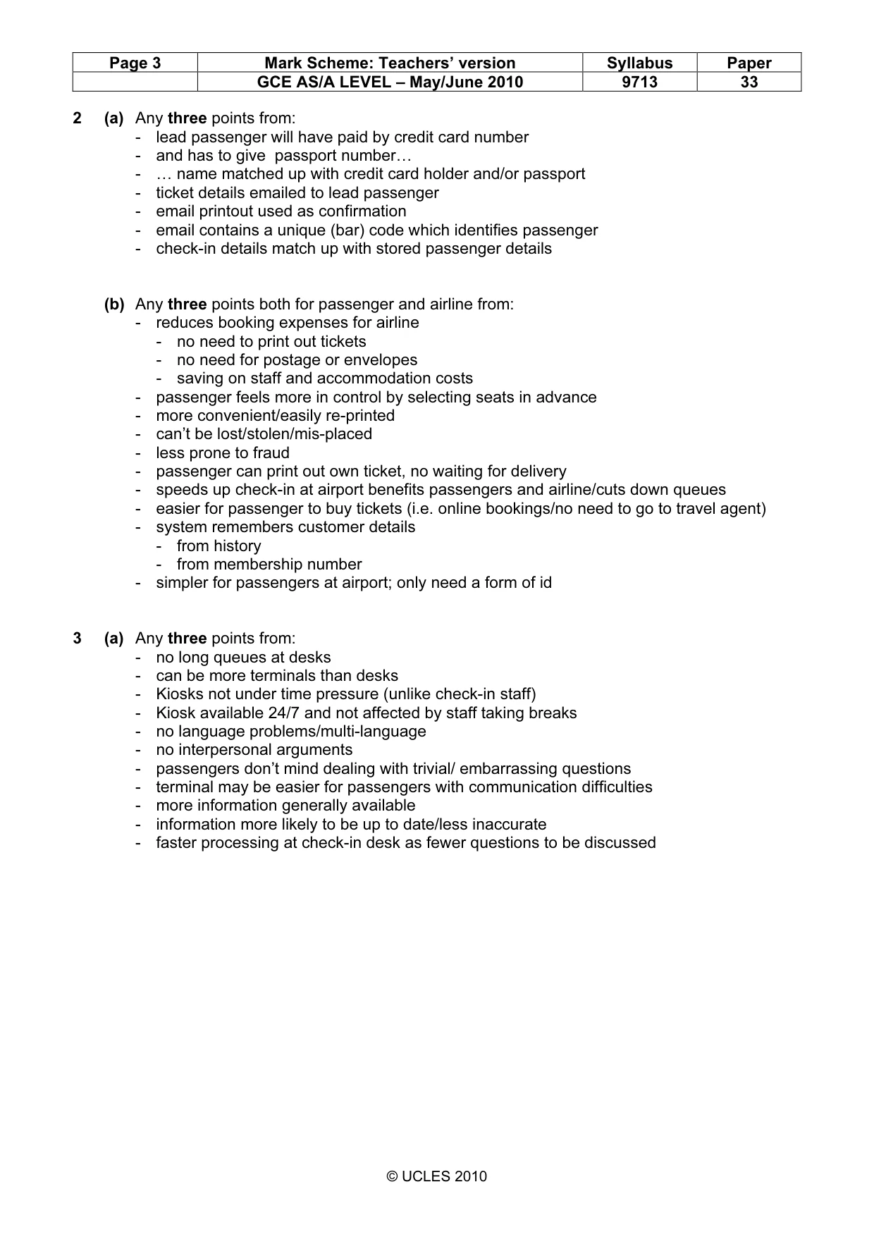 Mark scheme, page 3 of 8