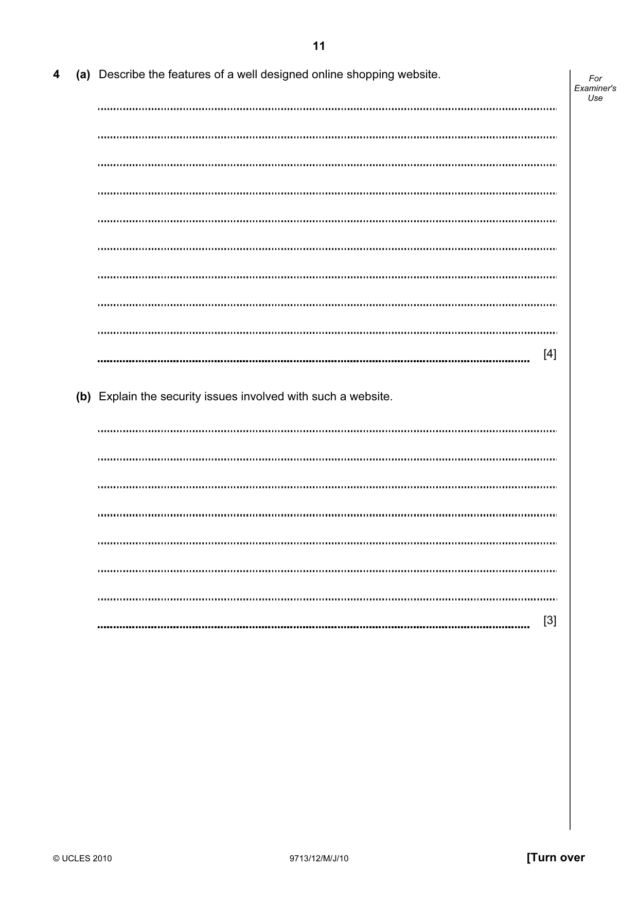 Cambridge A Level Applied Information and Communication Technology 9713 2010 May/June Paper 1 · Variant 2 question paper, page 11 of 20