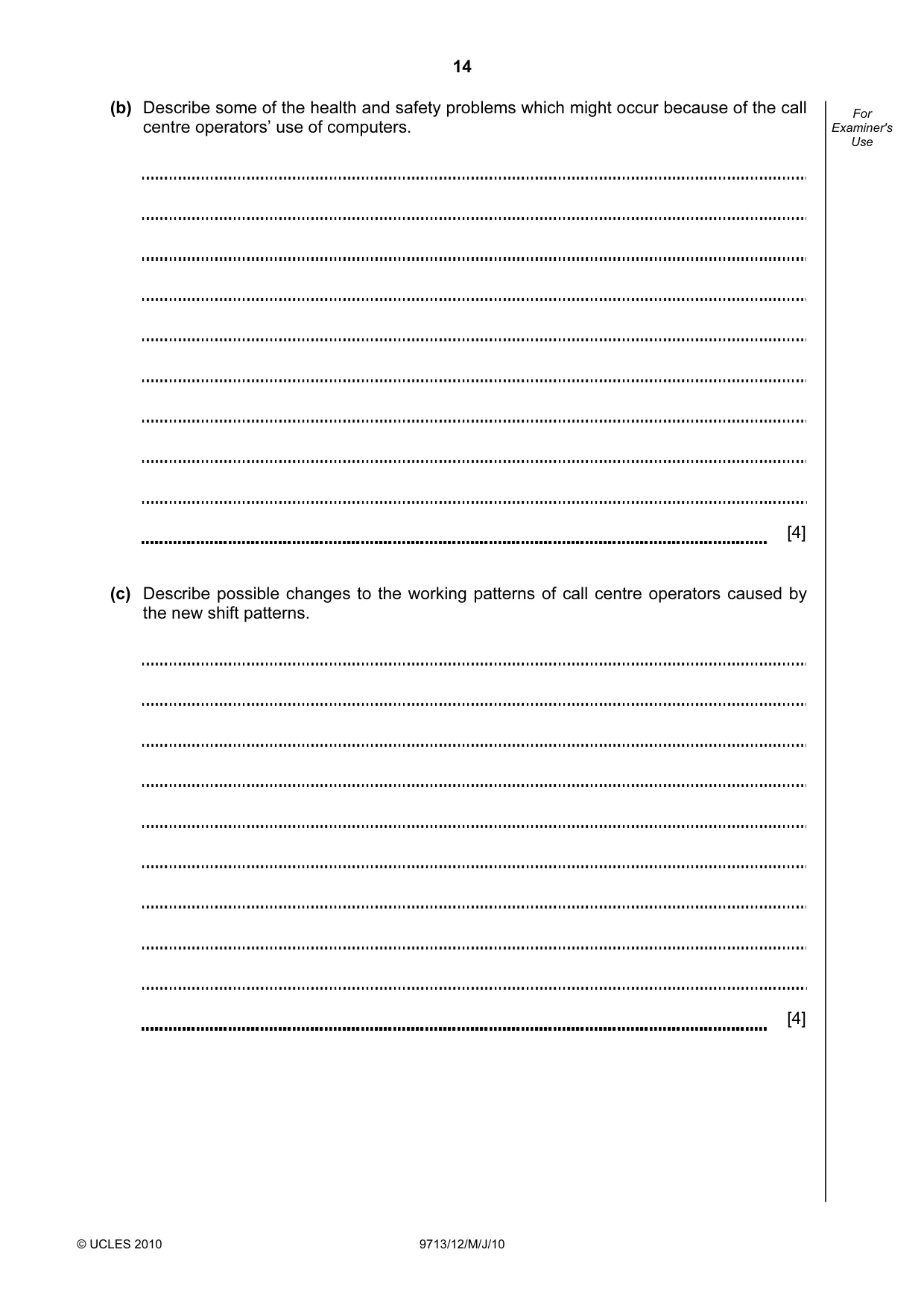 Cambridge A Level Applied Information and Communication Technology 9713 2010 May/June Paper 1 · Variant 2 question paper, page 14 of 20