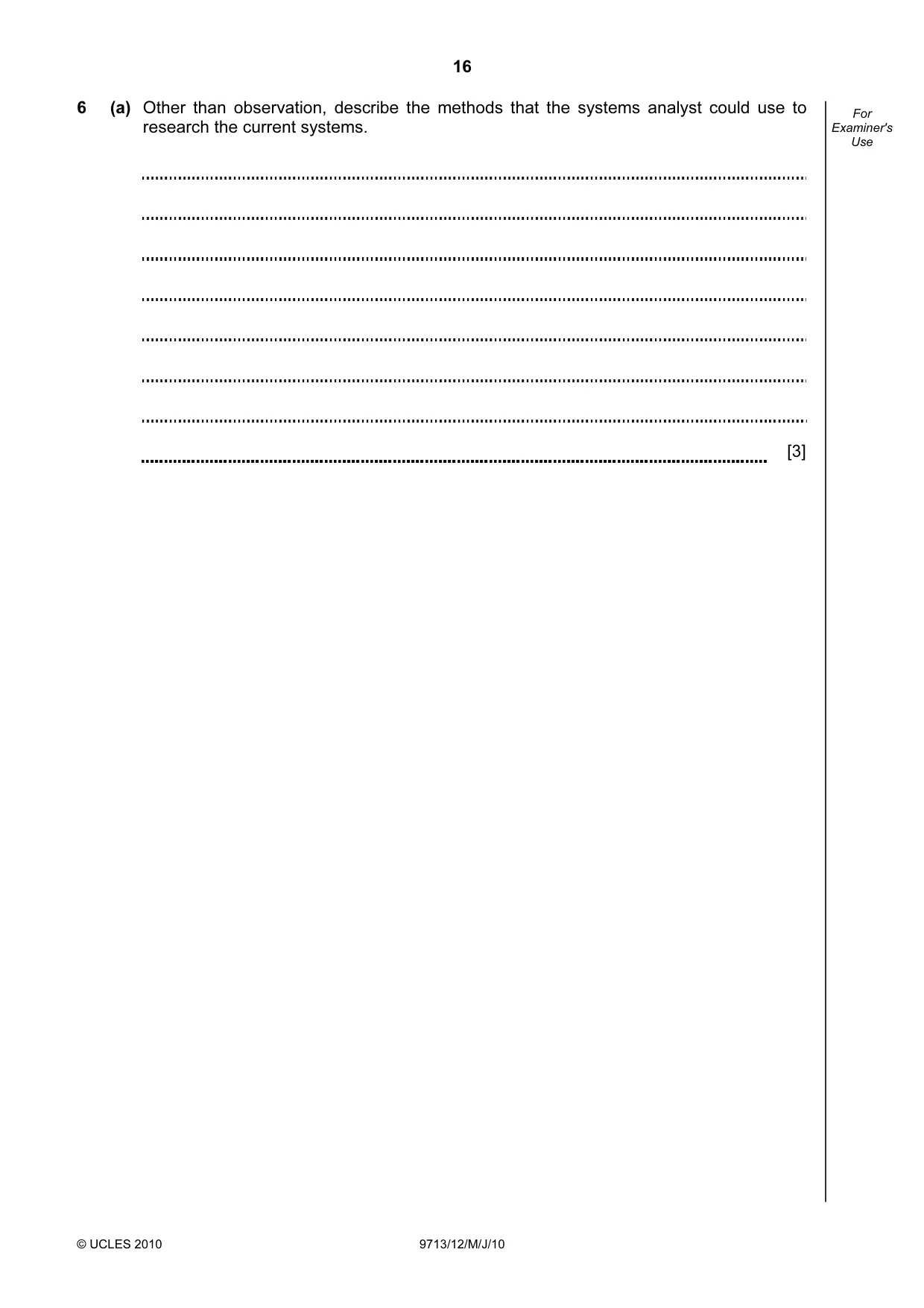 Cambridge A Level Applied Information and Communication Technology 9713 2010 May/June Paper 1 · Variant 2 question paper, page 16 of 20