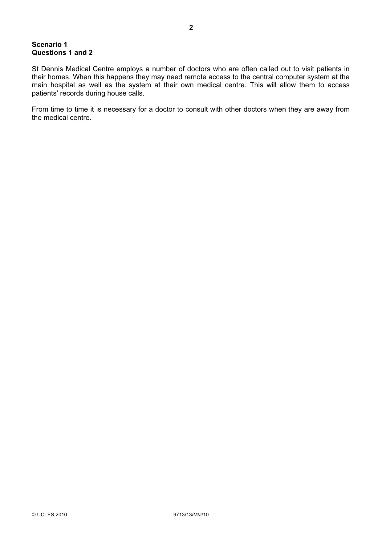 Cambridge A Level Applied Information and Communication Technology 9713 2010 May/June Paper 1 · Variant 3 question paper, page 2 of 20
