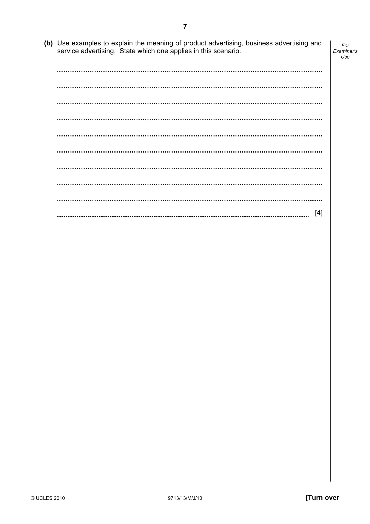 Cambridge A Level Applied Information and Communication Technology 9713 2010 May/June Paper 1 · Variant 3 question paper, page 7 of 20