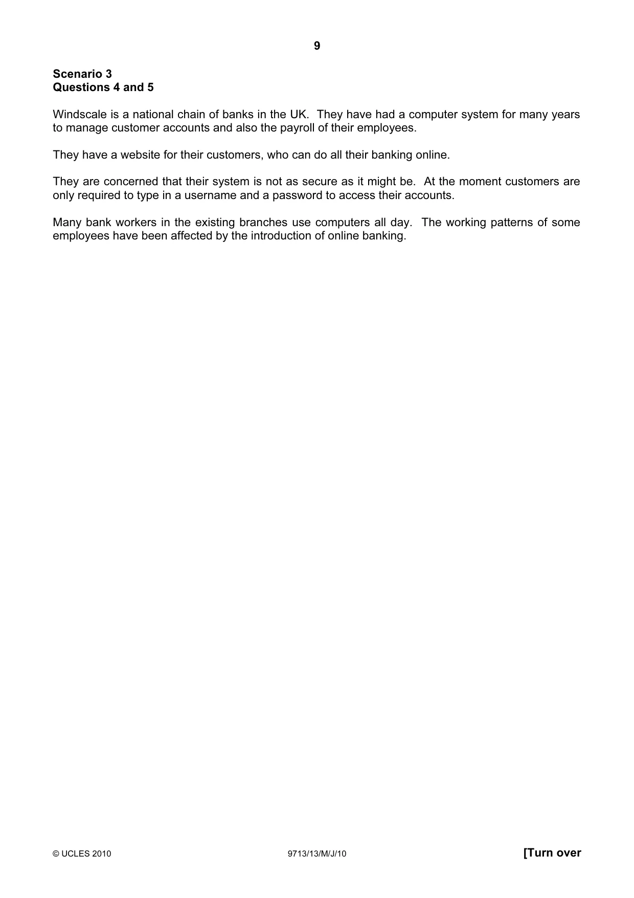 Cambridge A Level Applied Information and Communication Technology 9713 2010 May/June Paper 1 · Variant 3 question paper, page 9 of 20